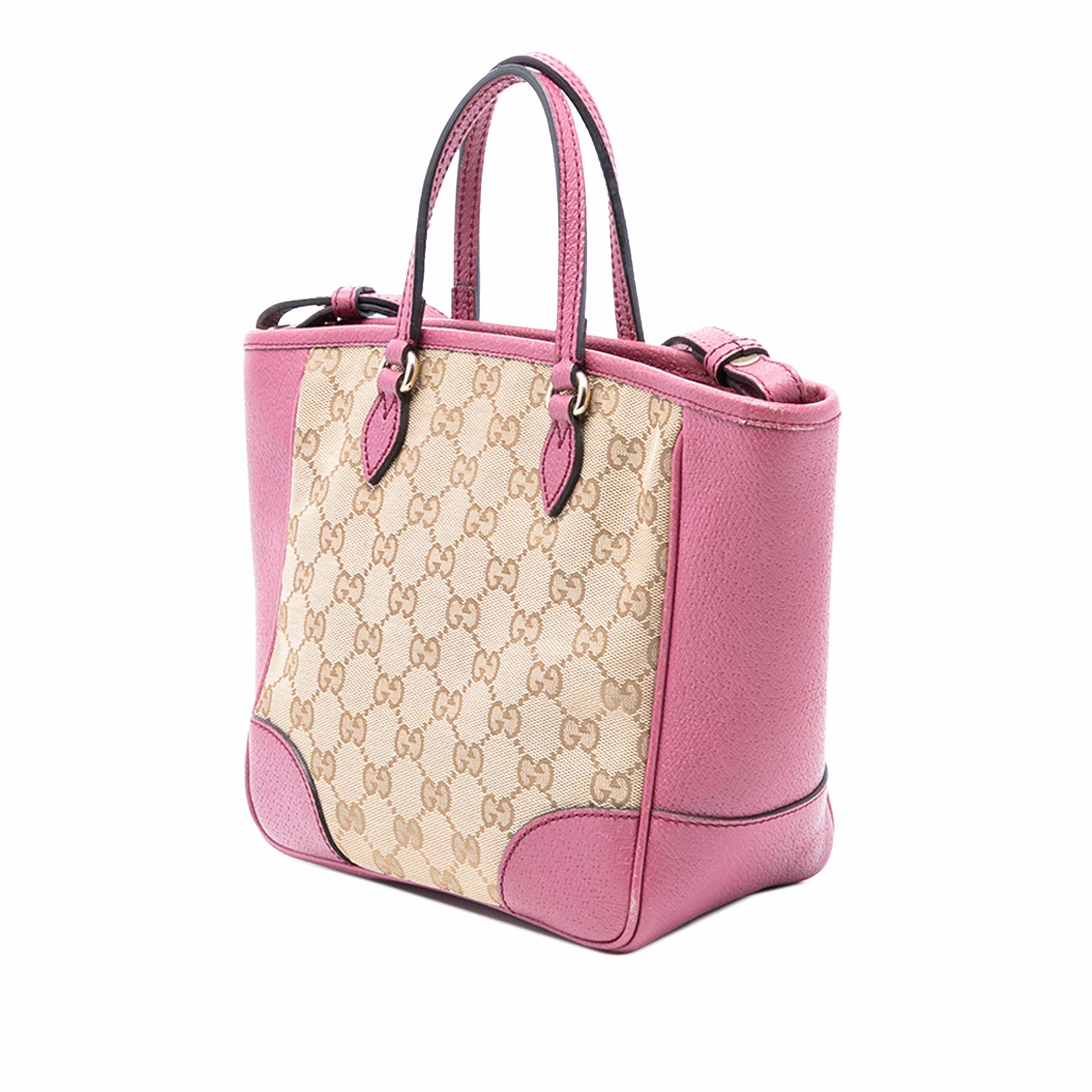 Gucci Small Gg Canvas Bree Satchel, från Luxclusif, i färgen rosa. Klicka för att öppna bilden i stort format