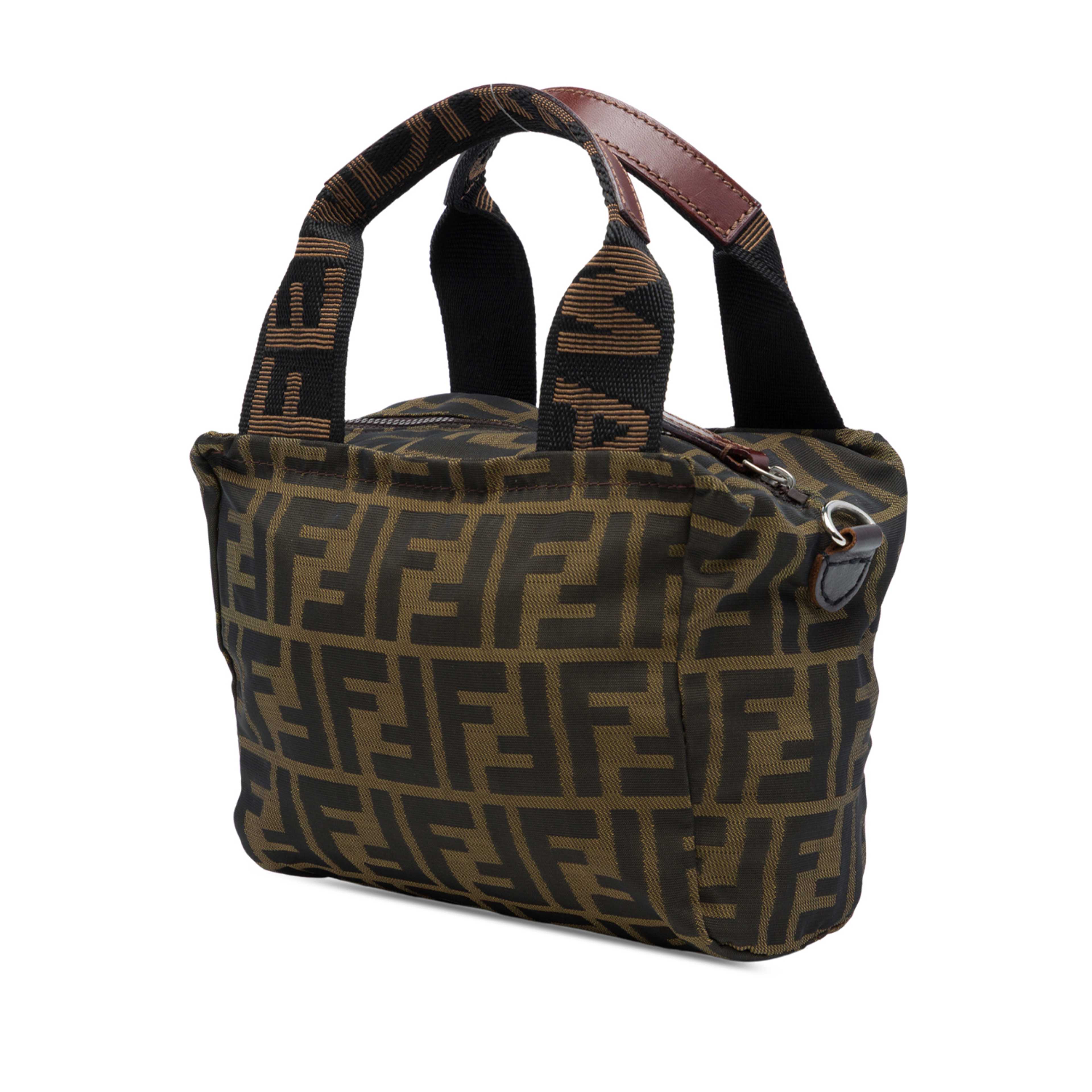 Fendi Mini Zucca Canvas Satchel, från Luxclusif, i färgen brun. Klicka för att öppna bilden i stort format