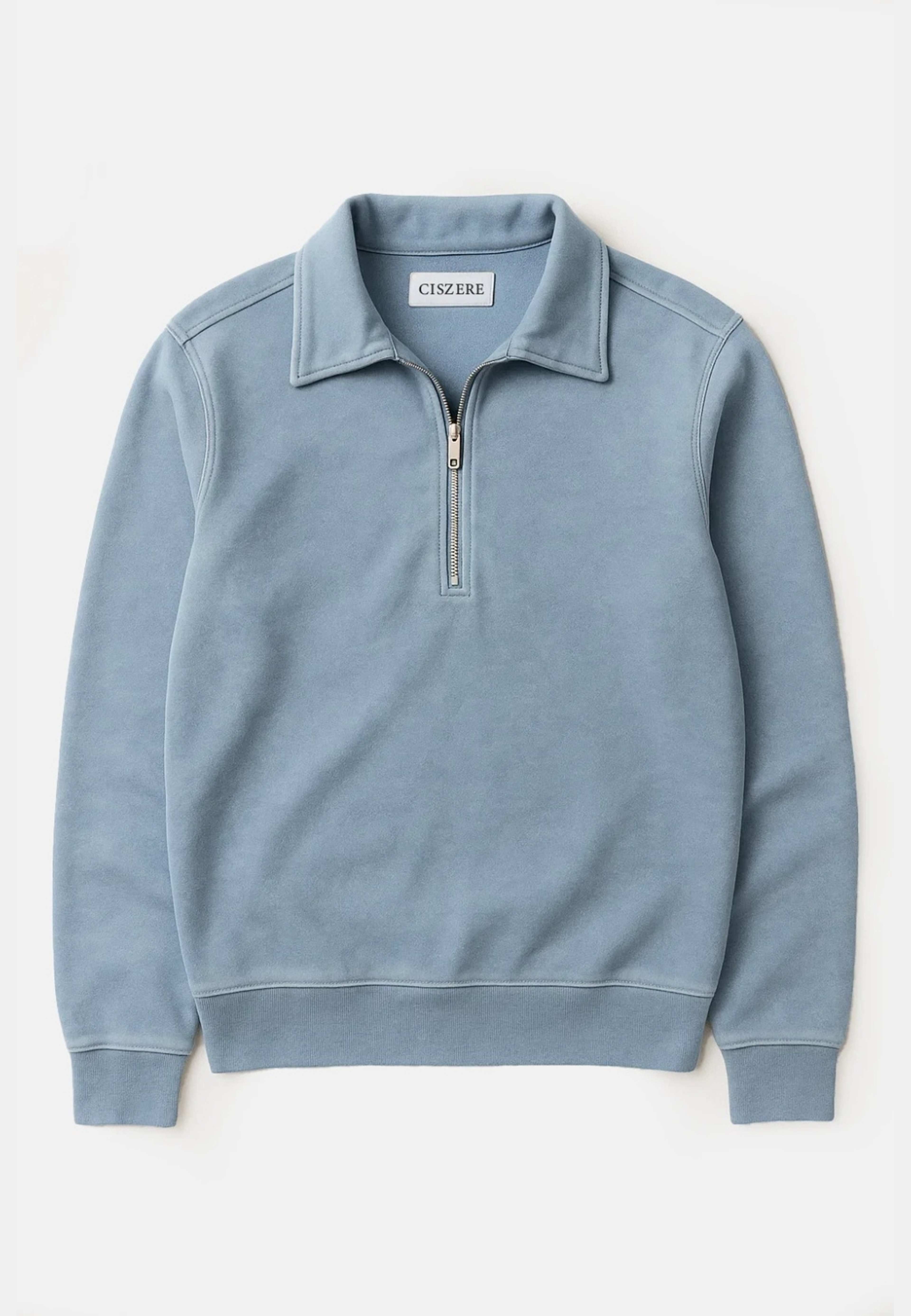 Daryl Half Zip Sweater, från Ciszere, i färgen blue. Klicka för att öppna bilden i stort format