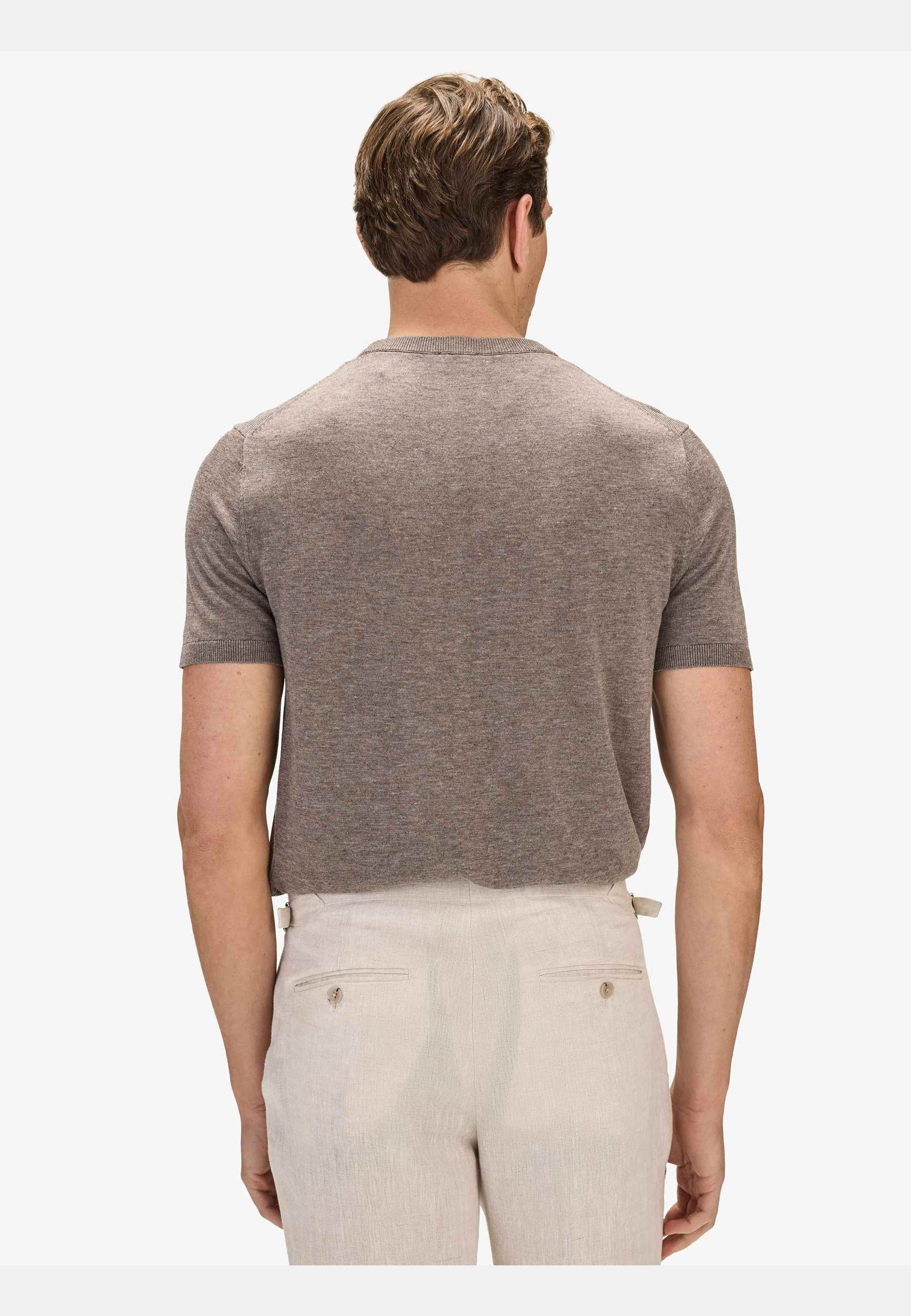 Lyocell Linen Tee (benji), från John Henric, i färgen mid brown. Klicka för att öppna bilden i stort format