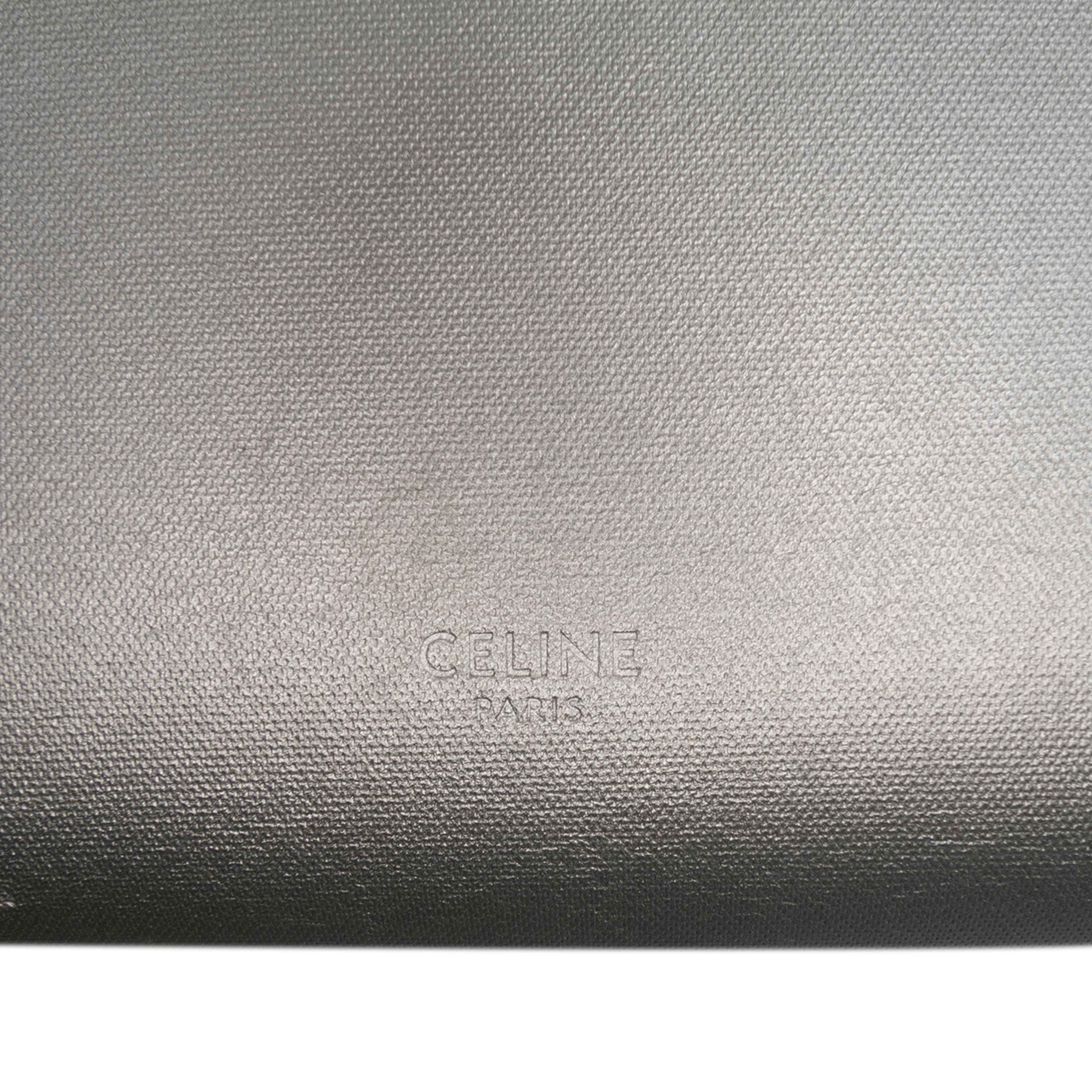 Celine Nano Laminated Calfskin Belt Bag, från Luxclusif, i färgen silver. Klicka för att öppna bilden i stort format