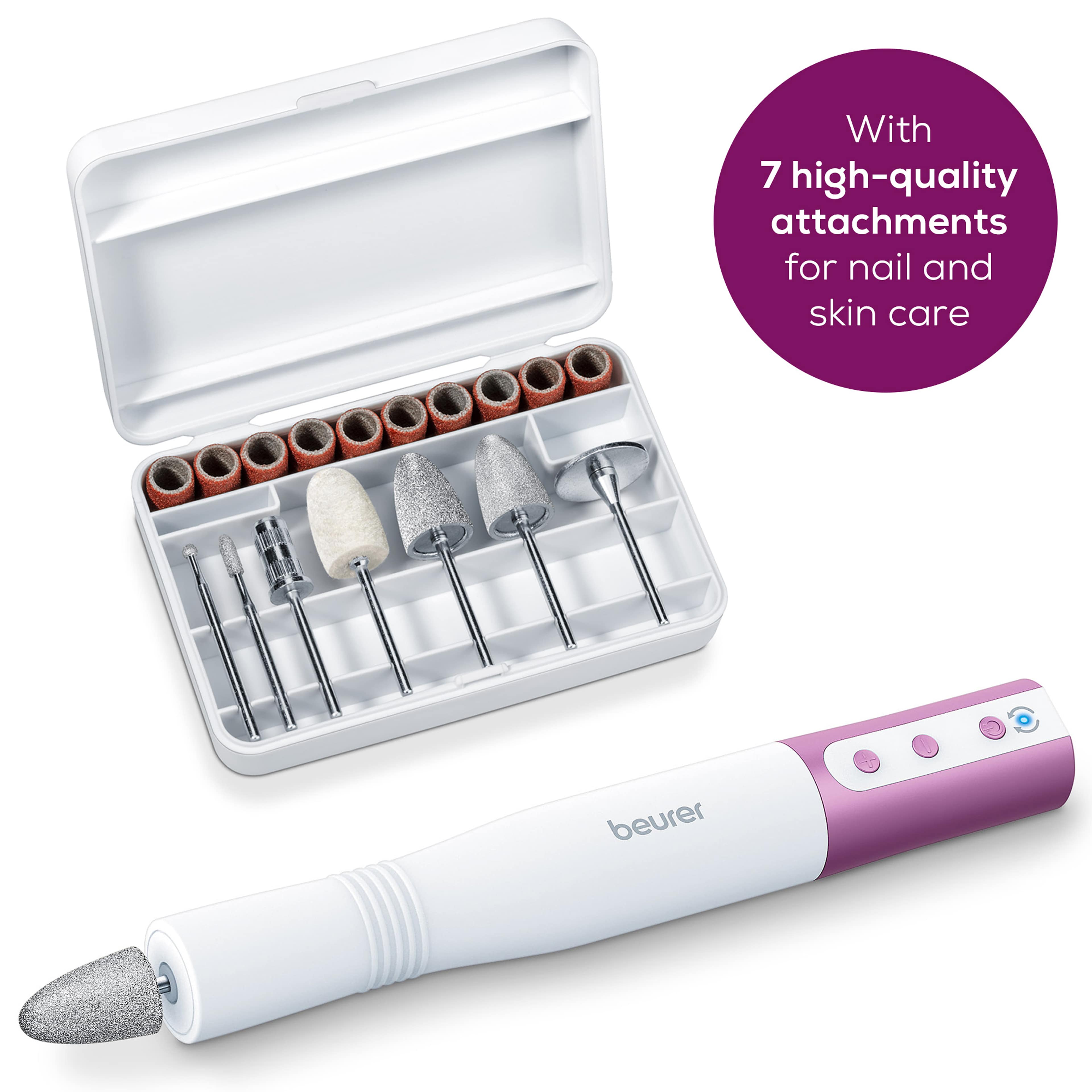 Manikyr & Pedikyr Set Mp 52, från beurer, i färgen vit / lila. Klicka för att öppna bilden i stort format