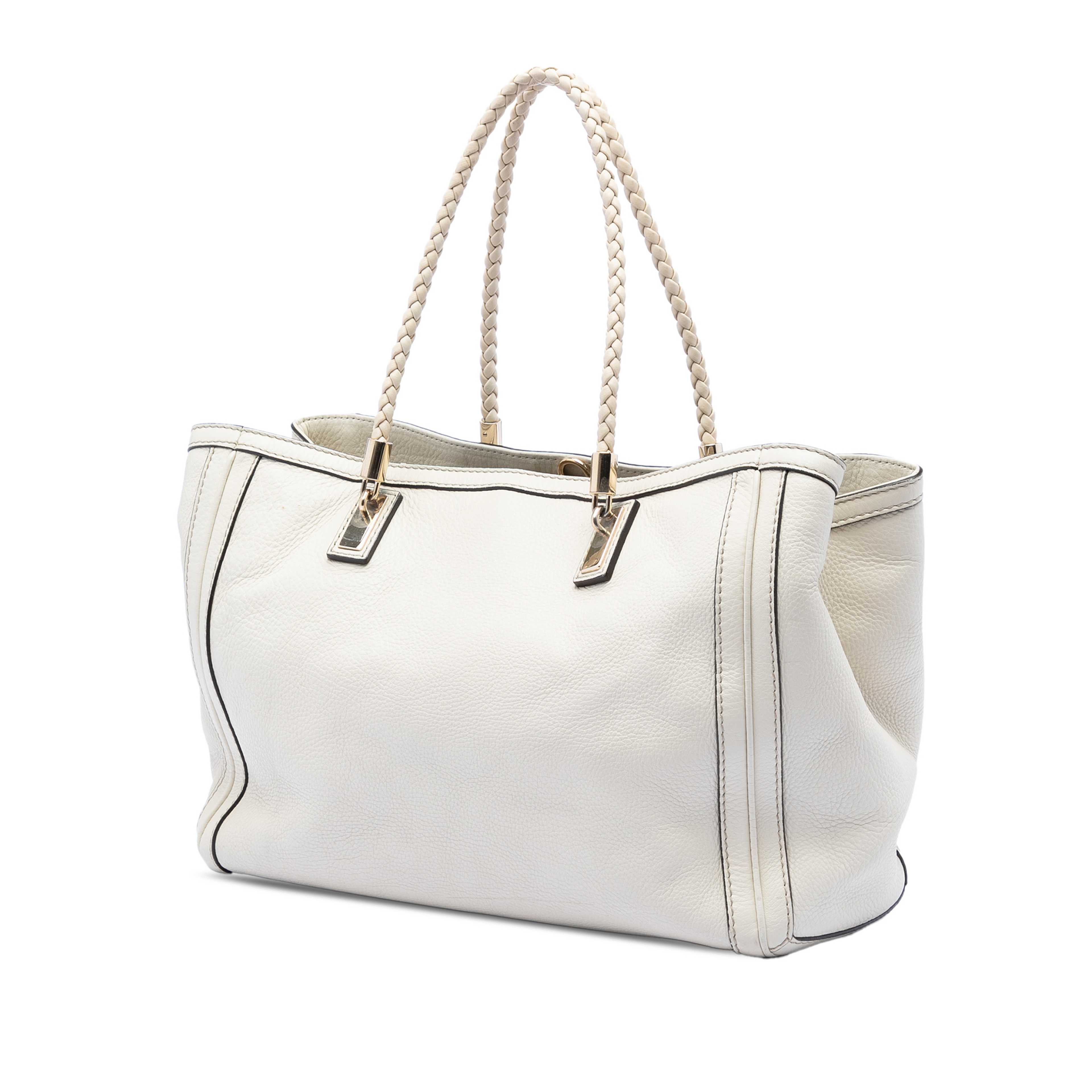 Gucci Medium Leather Bella Tote, från Luxclusif, i färgen ivory. Klicka för att öppna bilden i stort format