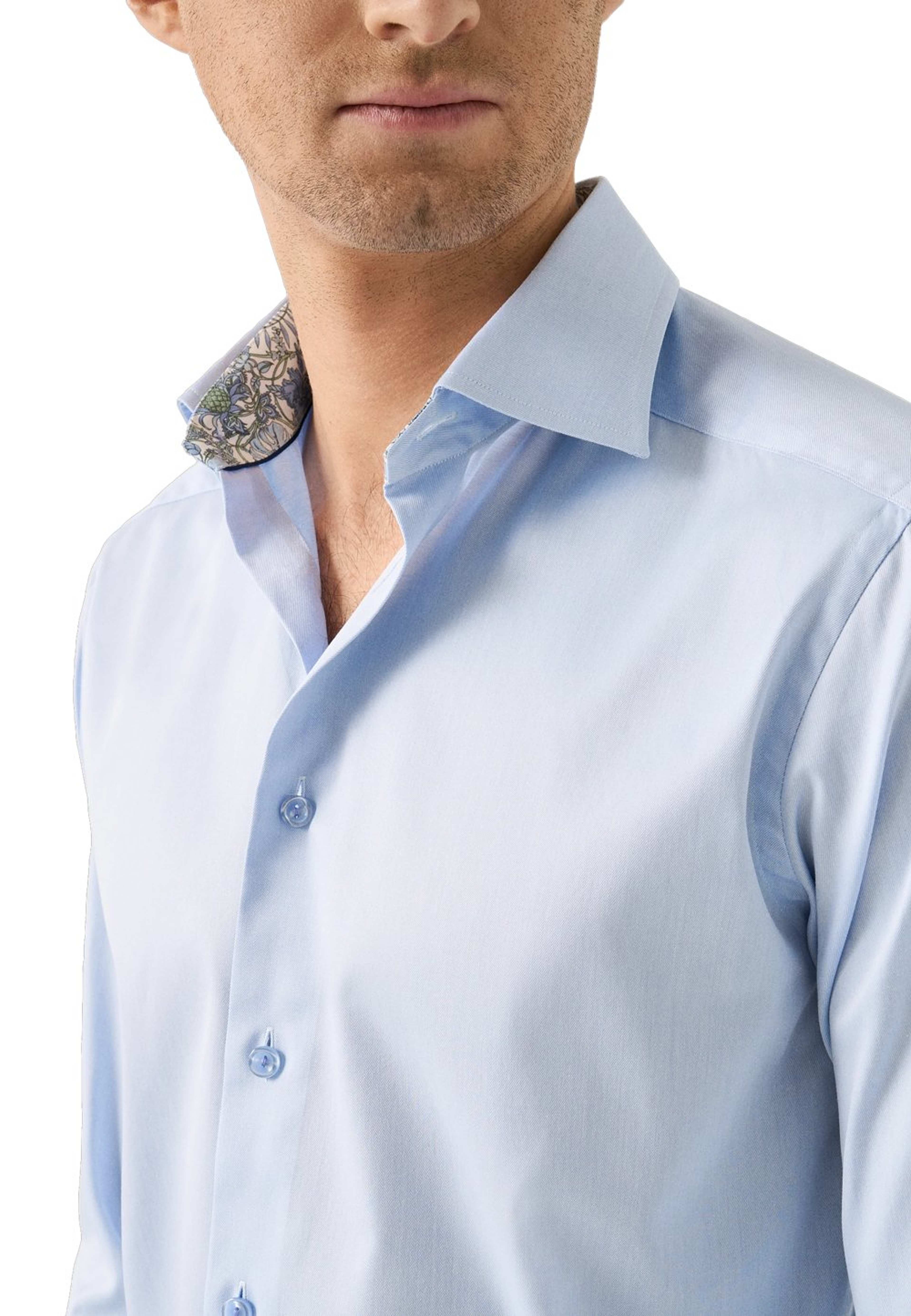 Blommig Signature Twill-skjorta Contemporary Fit, från Eton, i färgen light blue. Klicka för att öppna bilden i stort format