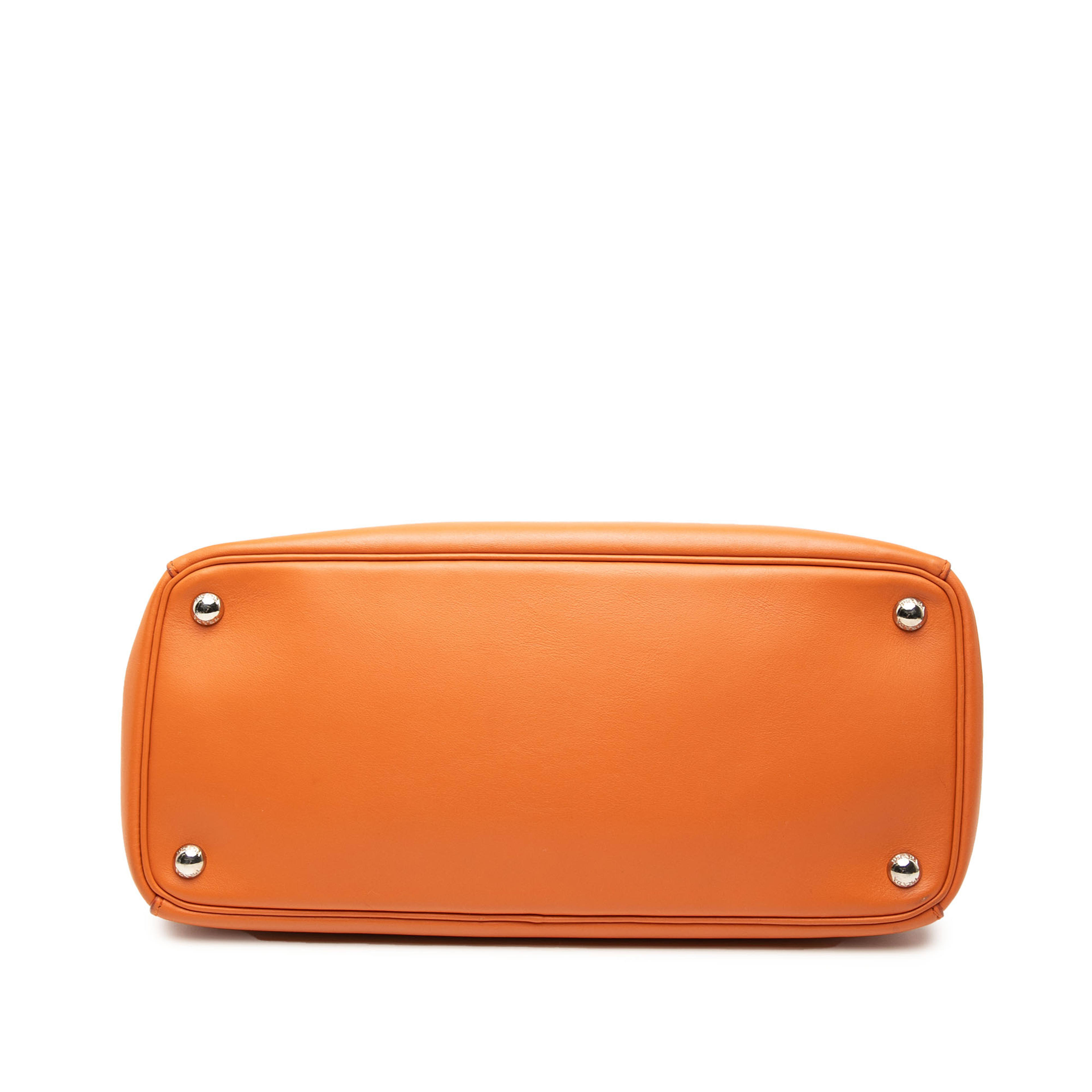 Prada Medium Soft Calf Galleria Double Zip Tote, från Luxclusif, i färgen orange. Klicka för att öppna bilden i stort format