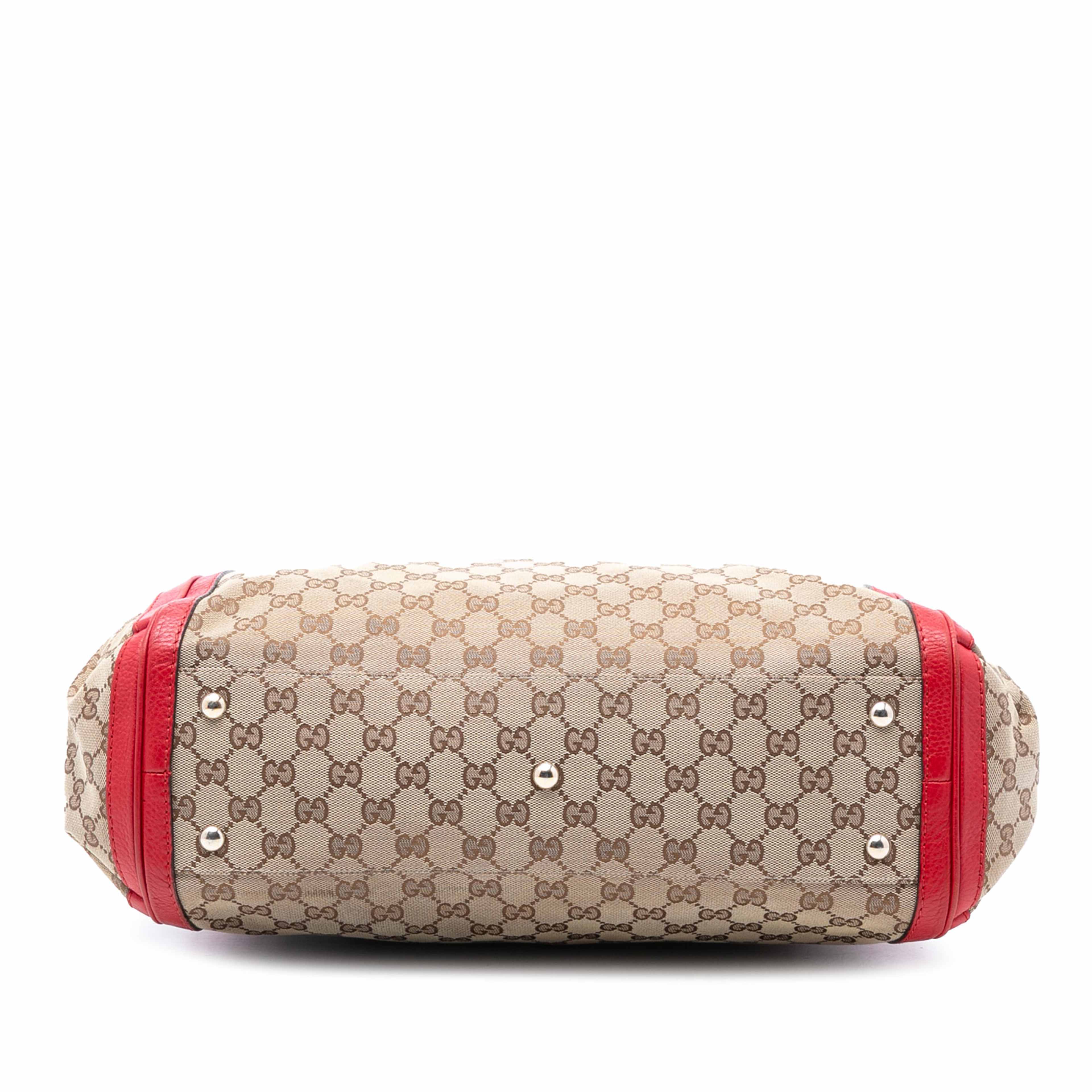 Gucci Large Gg Canvas Bella Satchel, från Luxclusif, i färgen beige. Klicka för att öppna bilden i stort format