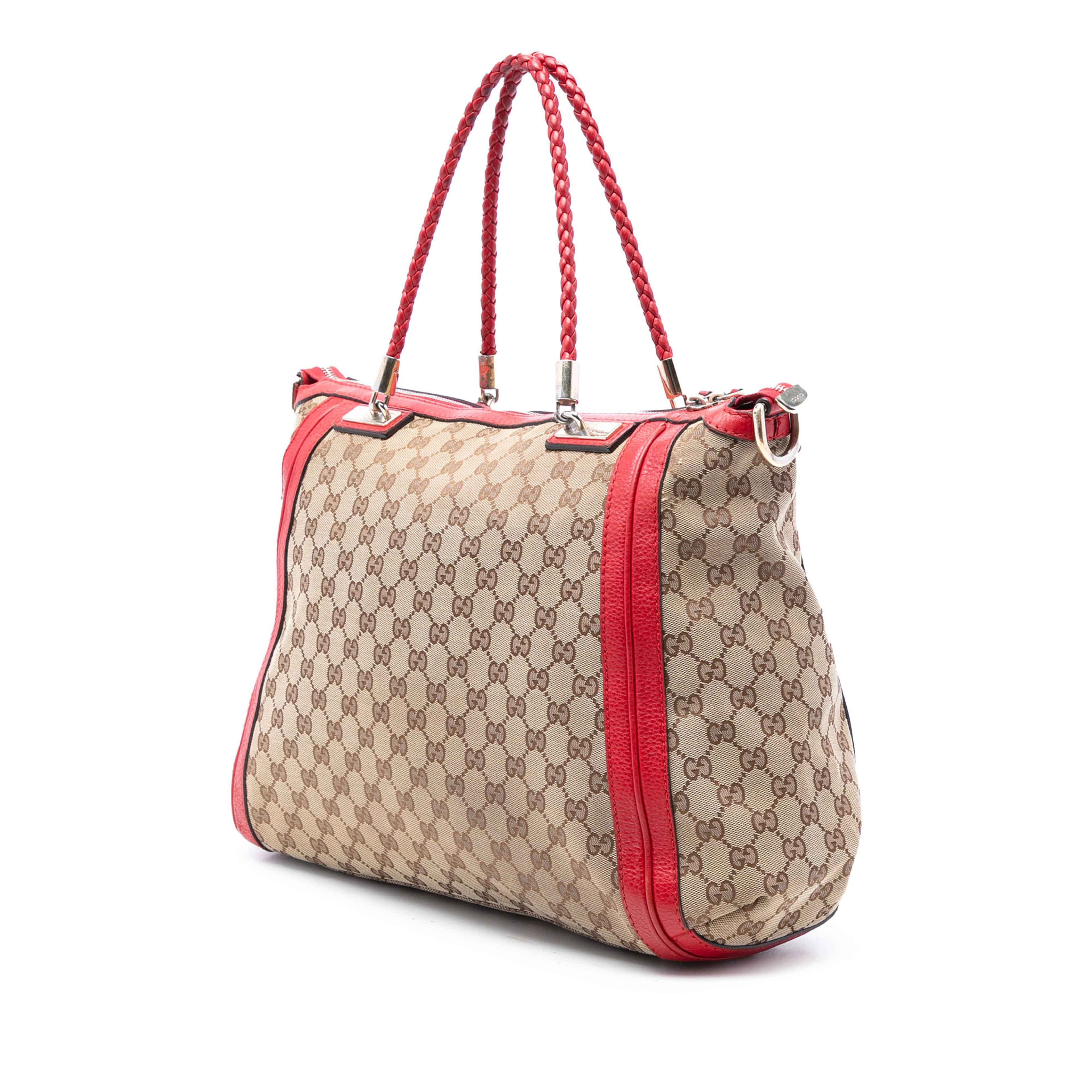 Gucci Large Gg Canvas Bella Satchel, från Luxclusif, i färgen beige. Klicka för att öppna bilden i stort format