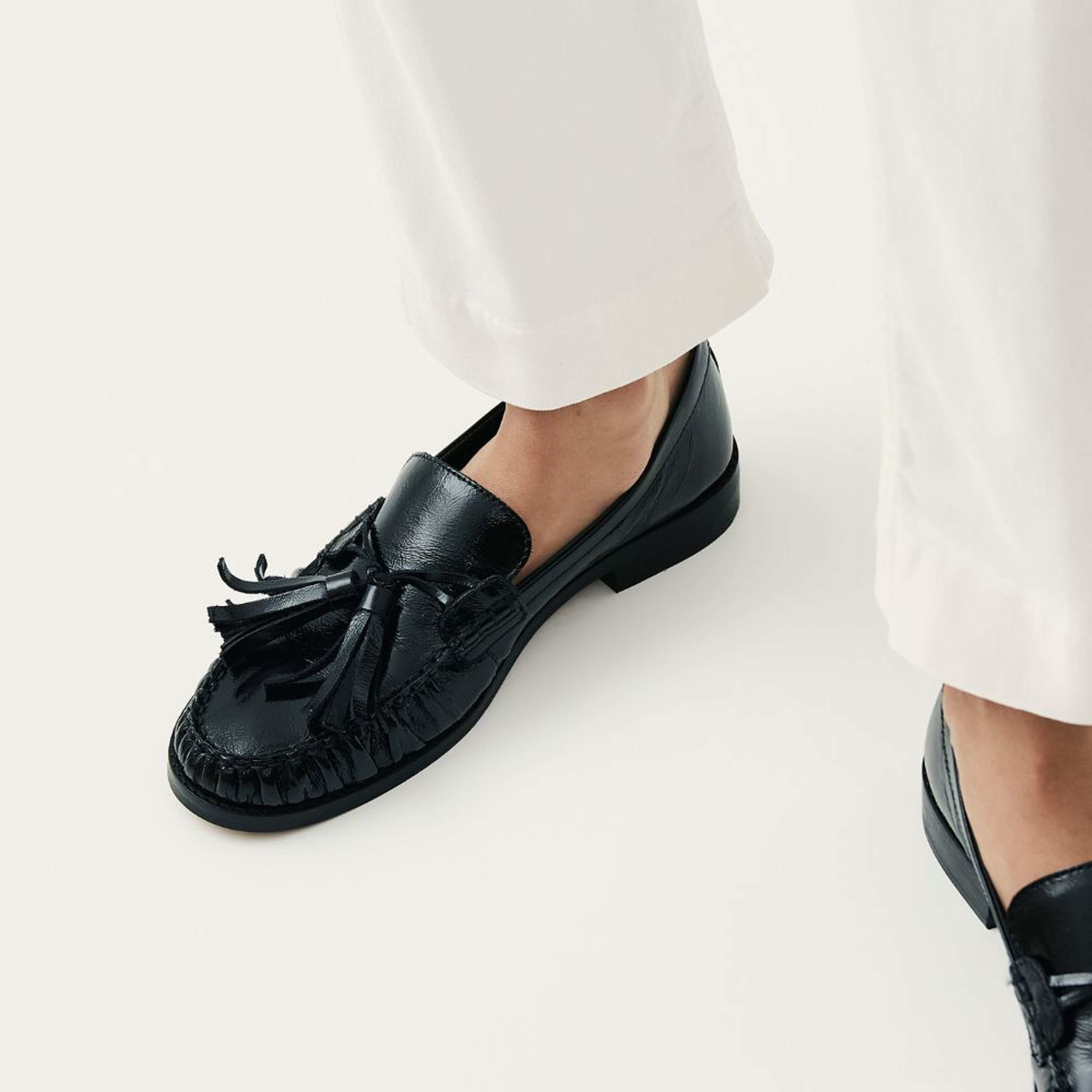 Marietta Onix Black Leather Loafers