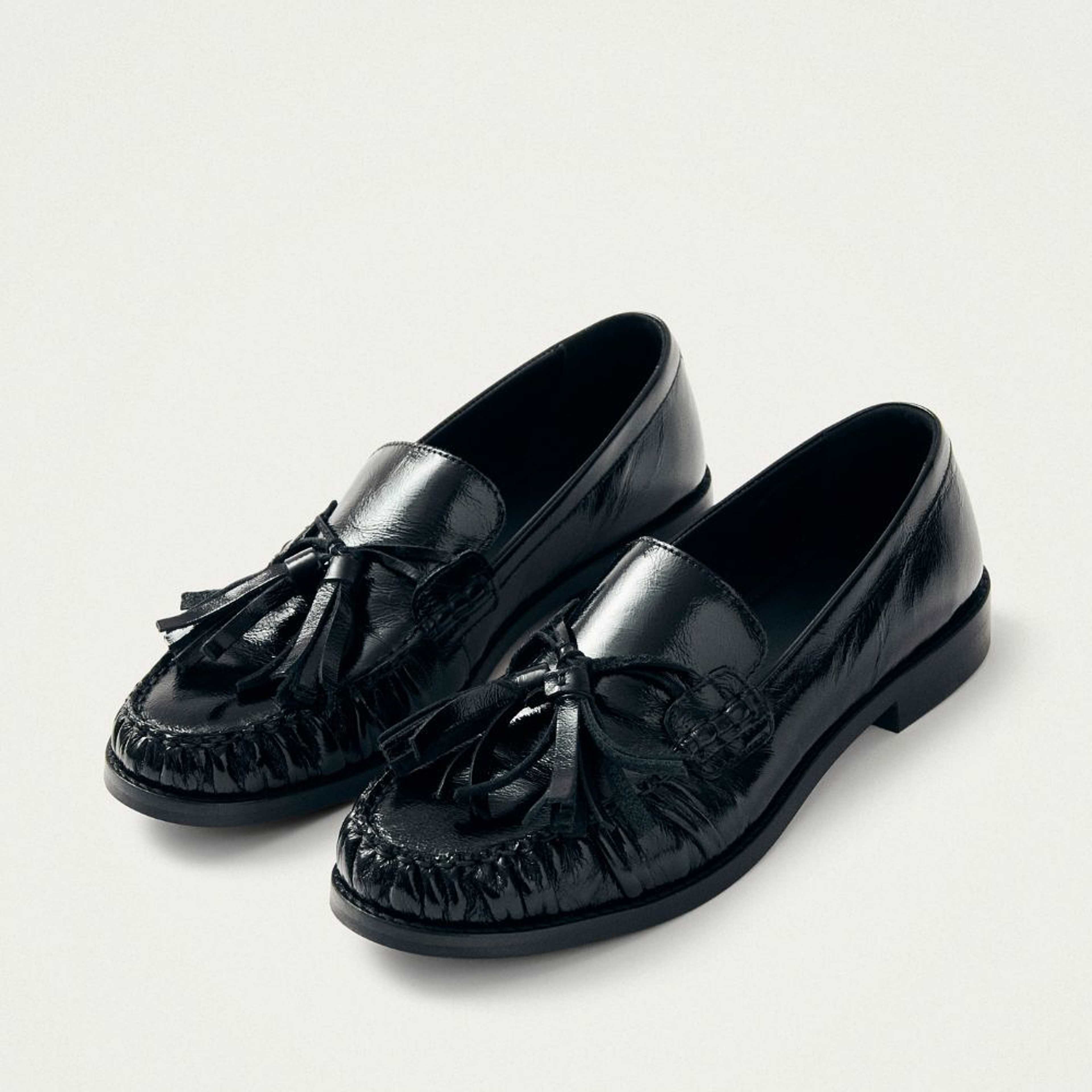 Marietta Onix Black Leather Loafers