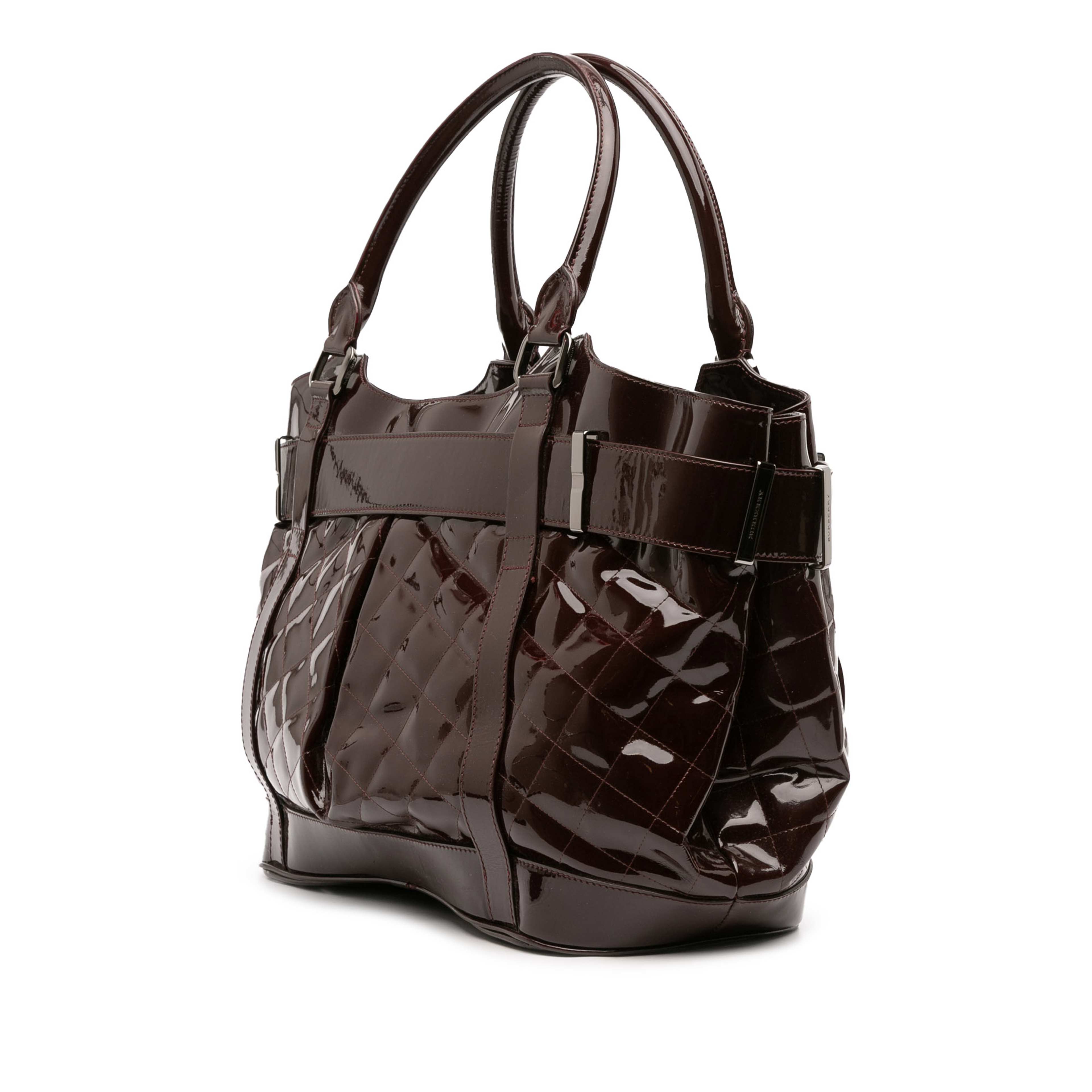 Burberry Large Quilted Patent Beaton Tote