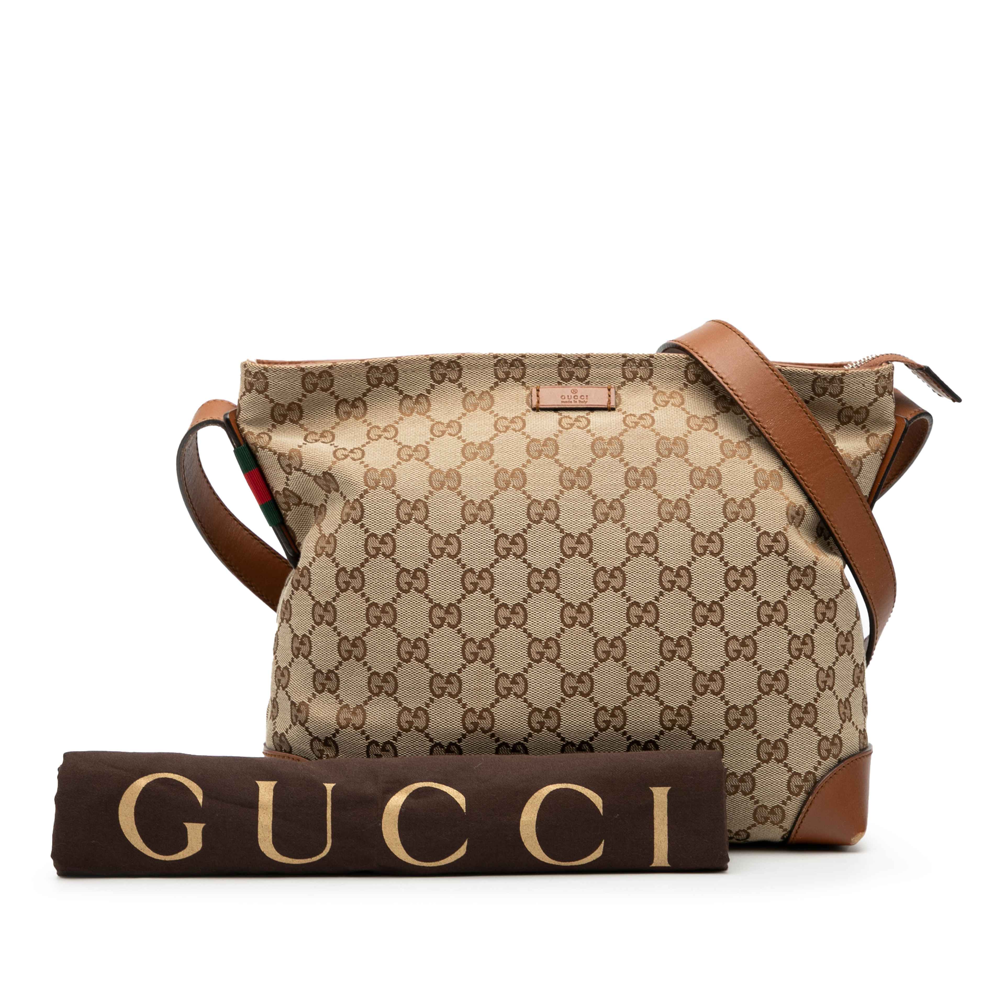 Gucci Gg Canvas Web Crossbody, från Luxclusif, i färgen beige. Klicka för att öppna bilden i stort format