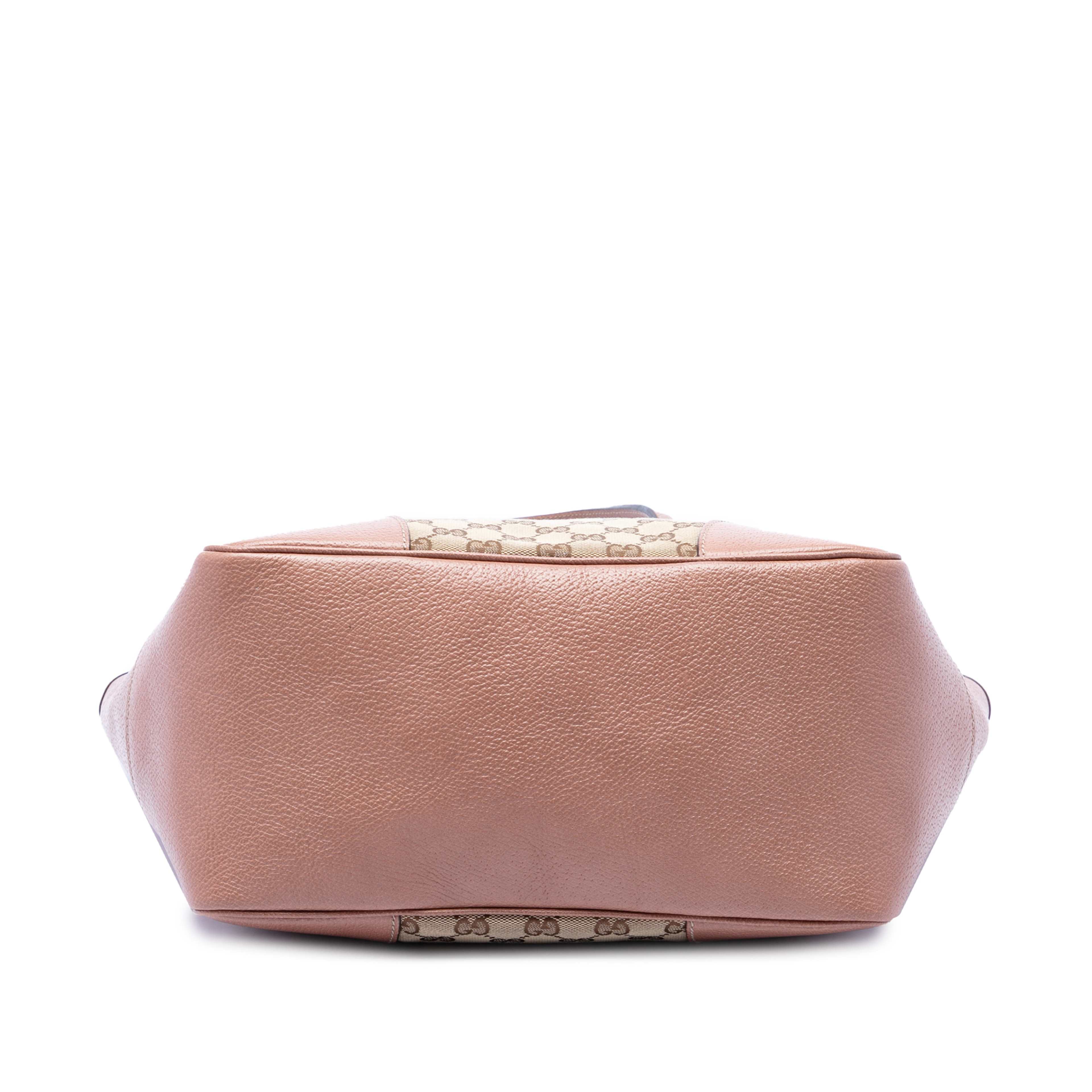 Gucci Gg Canvas And Leather Bree Tote, från Luxclusif, i färgen beige. Klicka för att öppna bilden i stort format