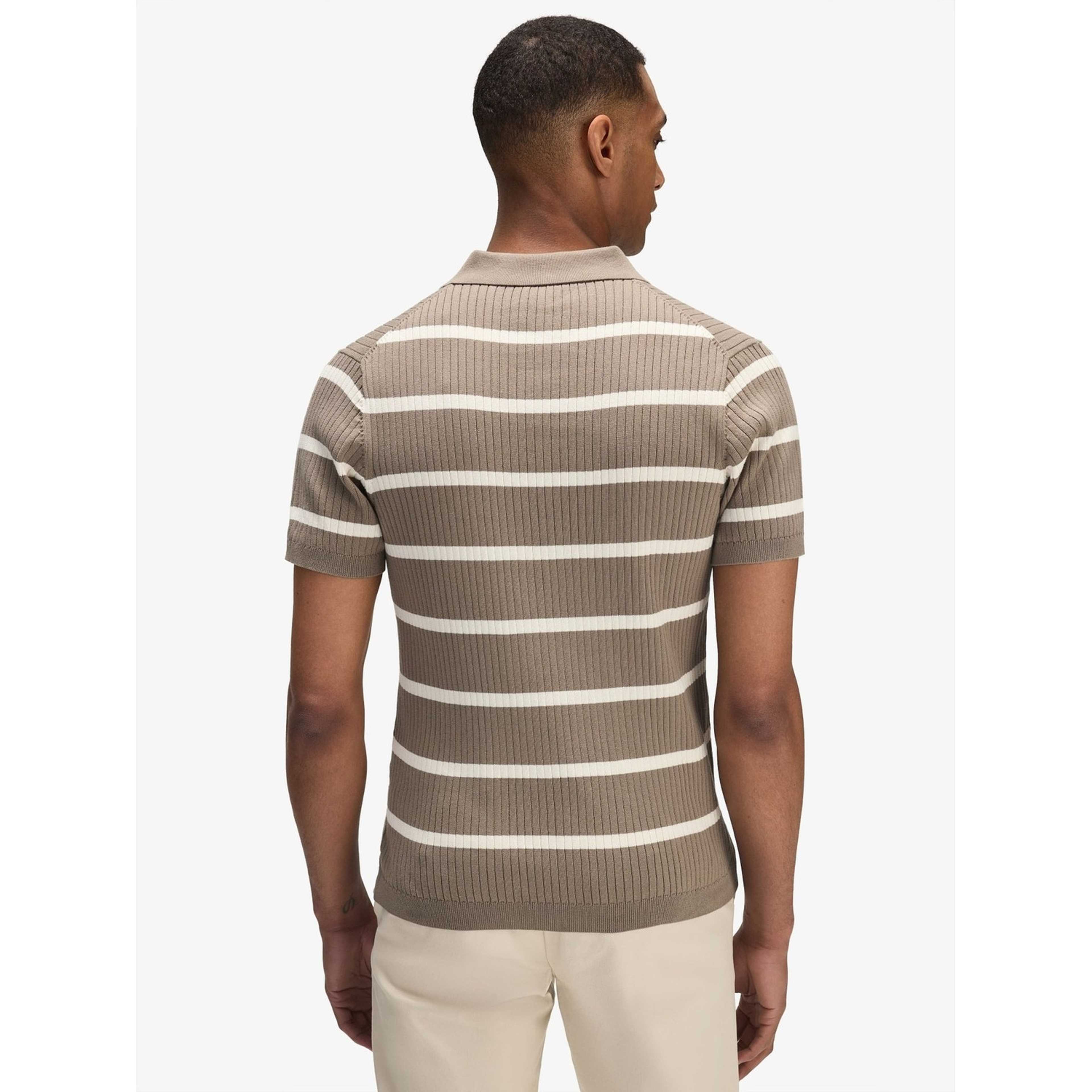 Cotton Rib Knitted Ss Polo Sweater (pedro)