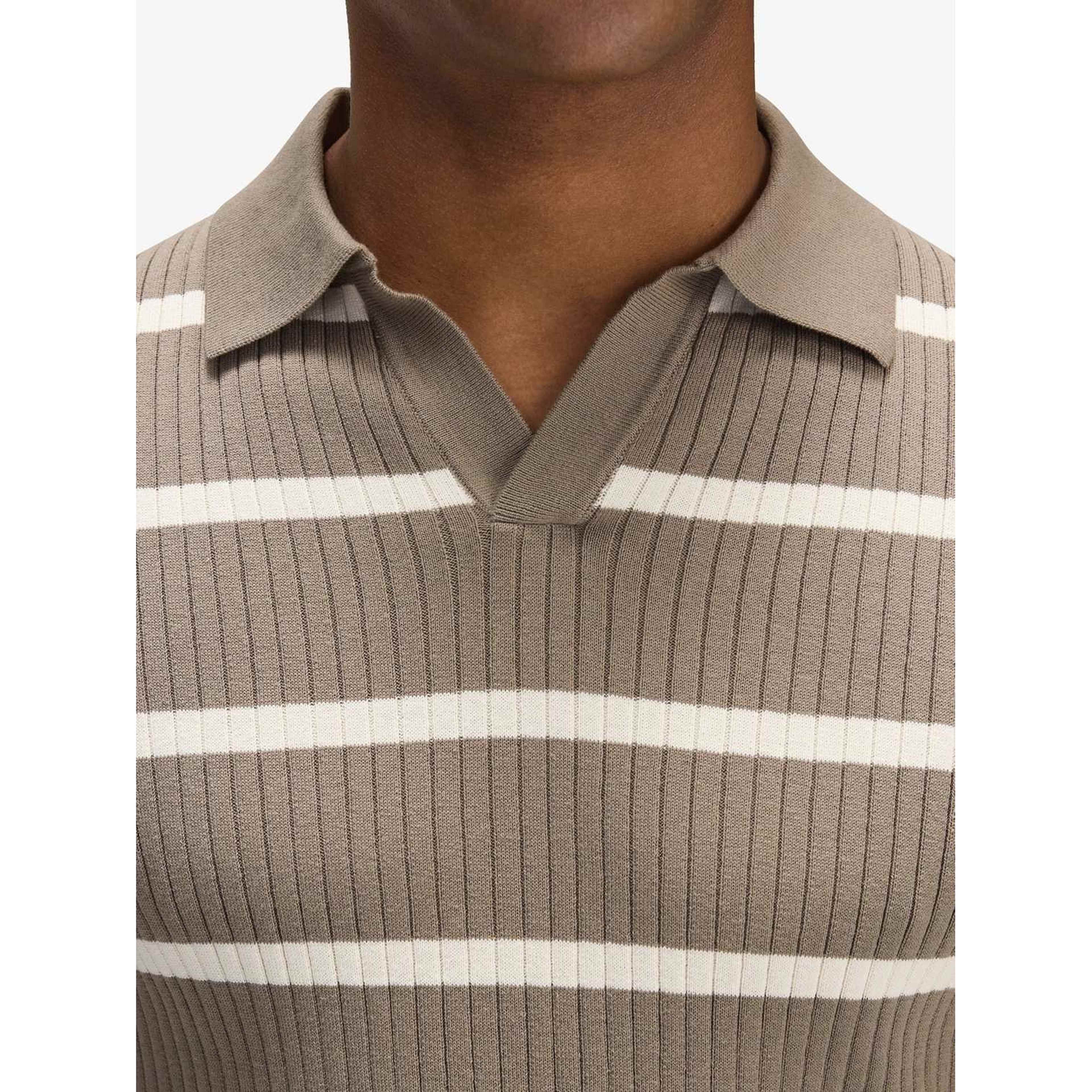 Cotton Rib Knitted Ss Polo Sweater (pedro)