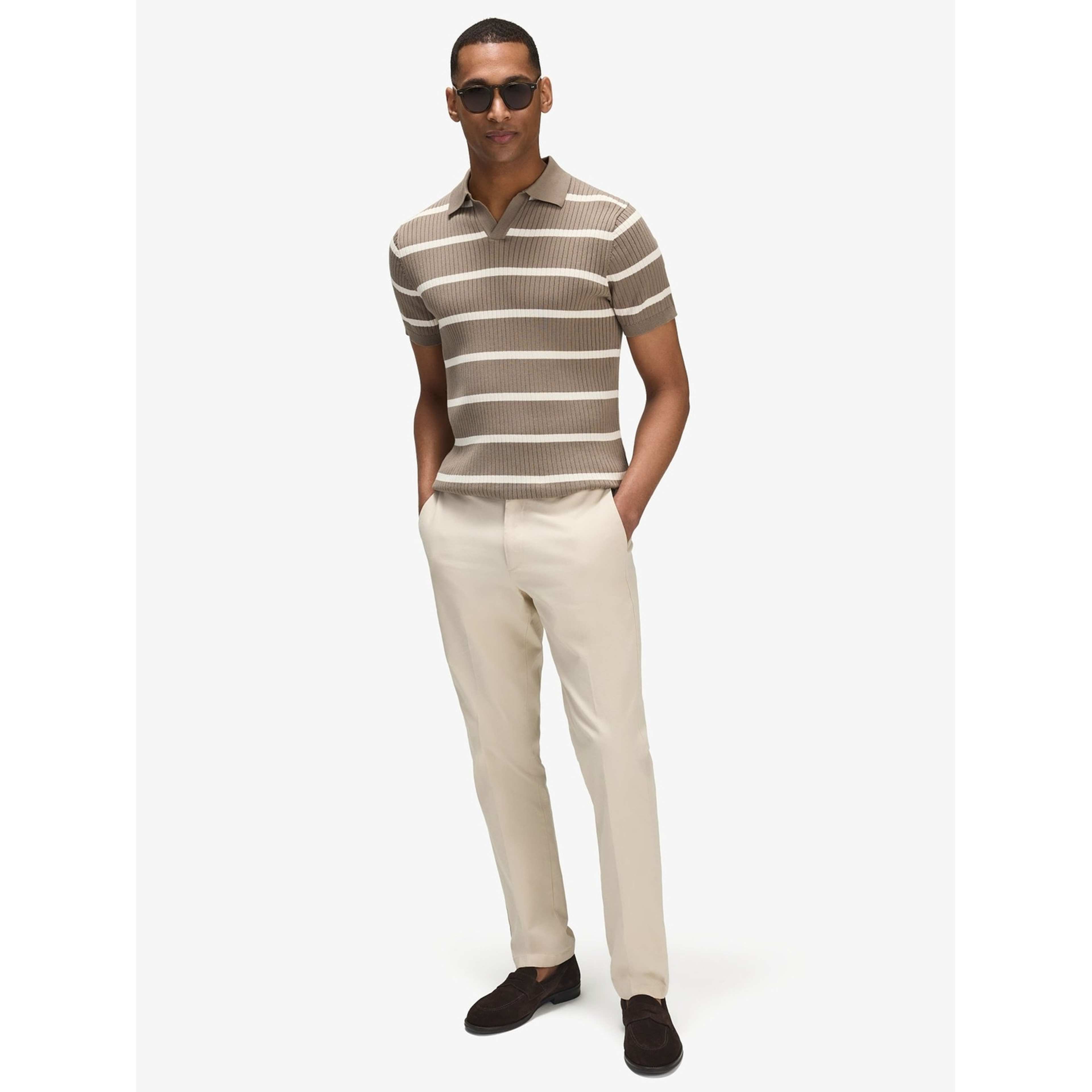 Cotton Rib Knitted Ss Polo Sweater (pedro)
