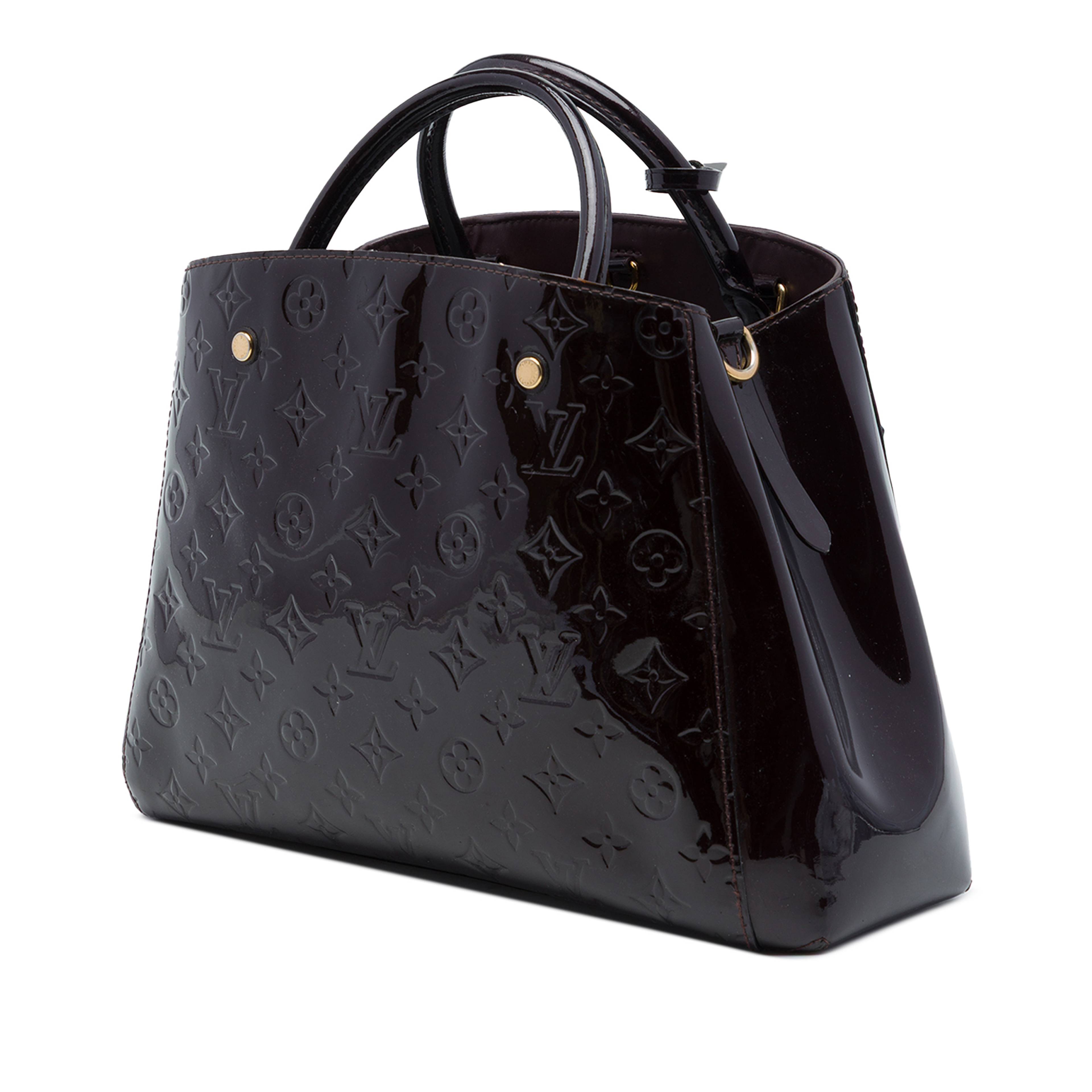 Louis Vuitton Monogram Vernis Montaigne Mm, från Luxclusif, i färgen purpur. Klicka för att öppna bilden i stort format
