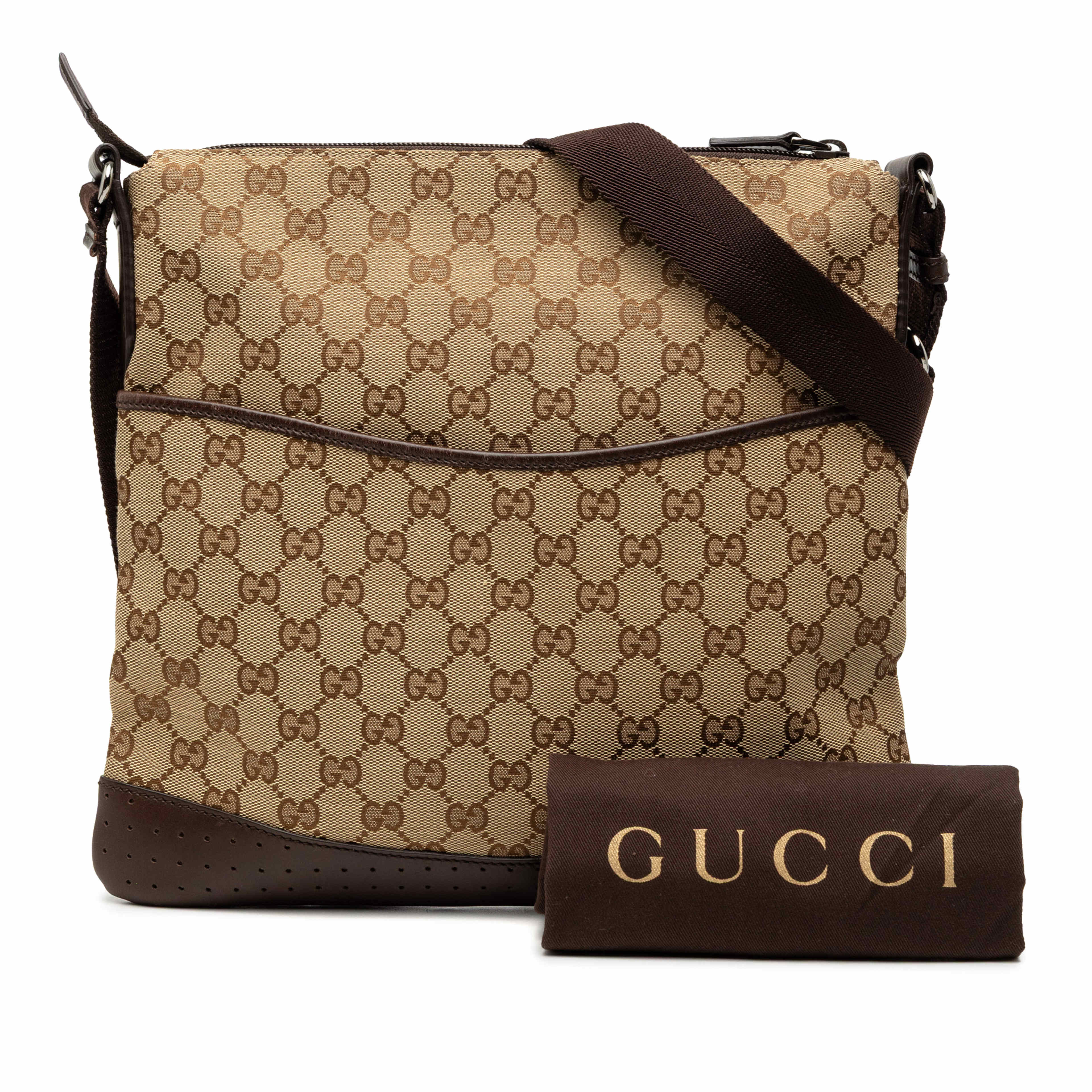 Gucci Gg Canvas Crossbody, från Luxclusif, i färgen beige. Klicka för att öppna bilden i stort format