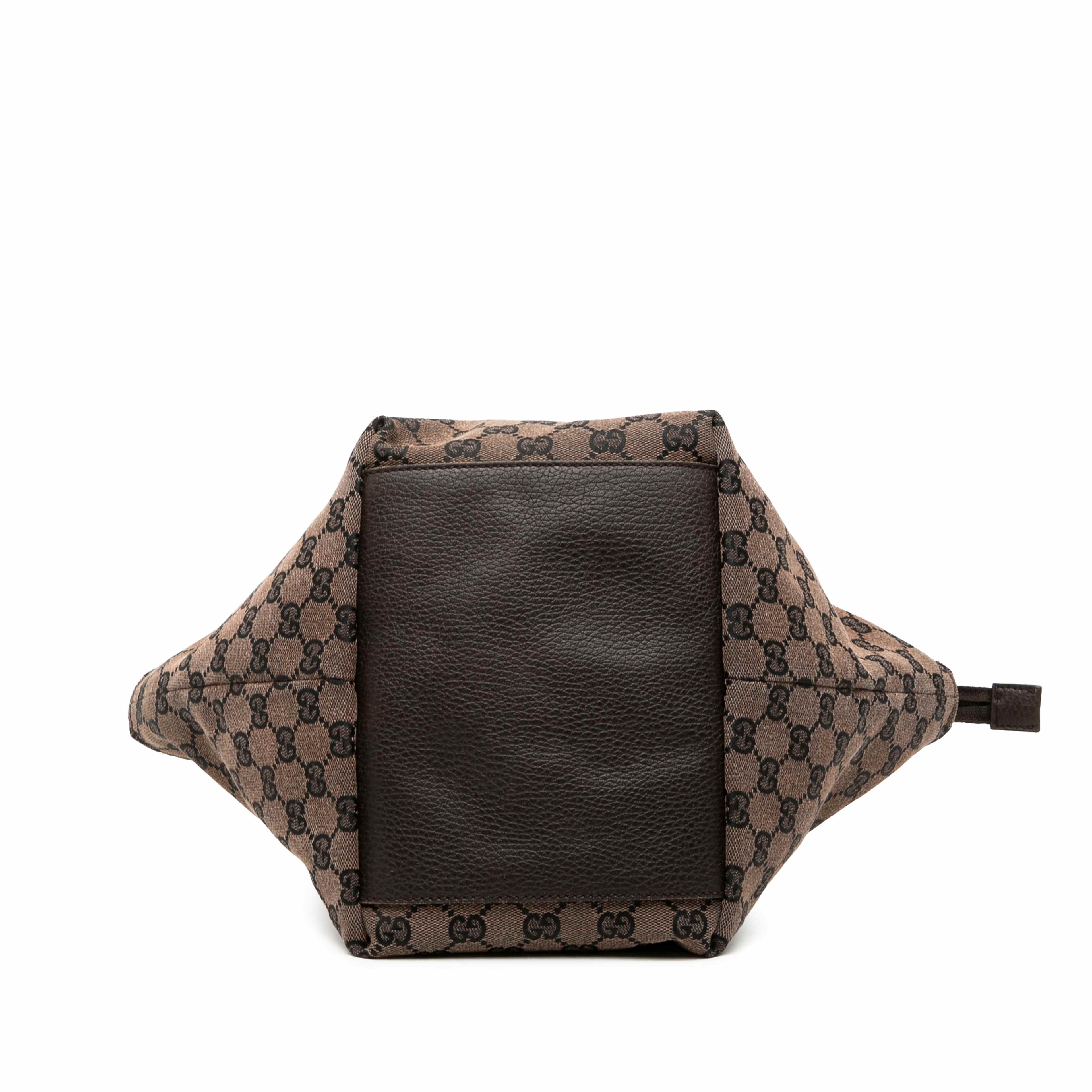Gucci Gg Canvas Web Tote, från Luxclusif, i färgen brun. Klicka för att öppna bilden i stort format