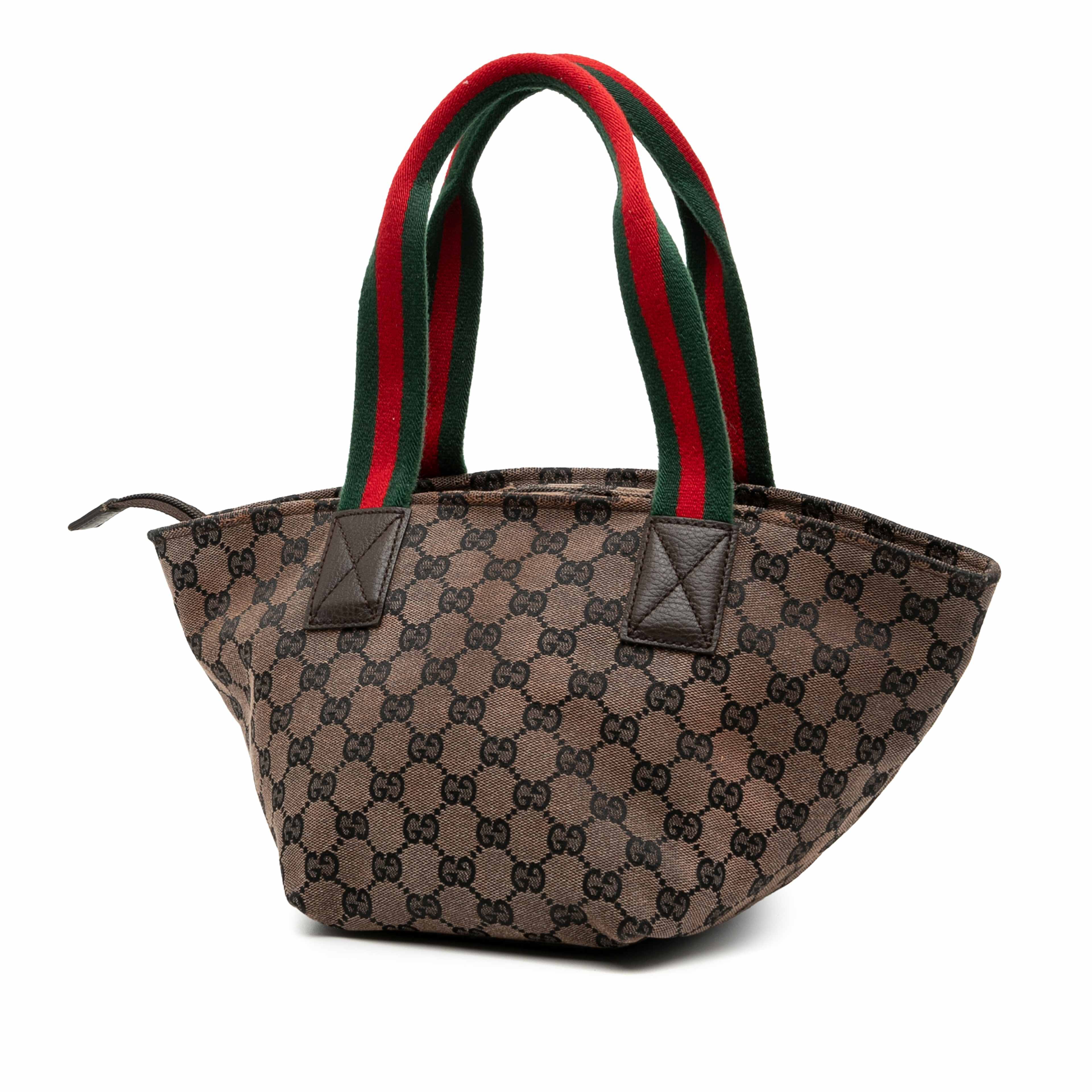 Gucci Gg Canvas Web Tote, från Luxclusif, i färgen brun. Klicka för att öppna bilden i stort format