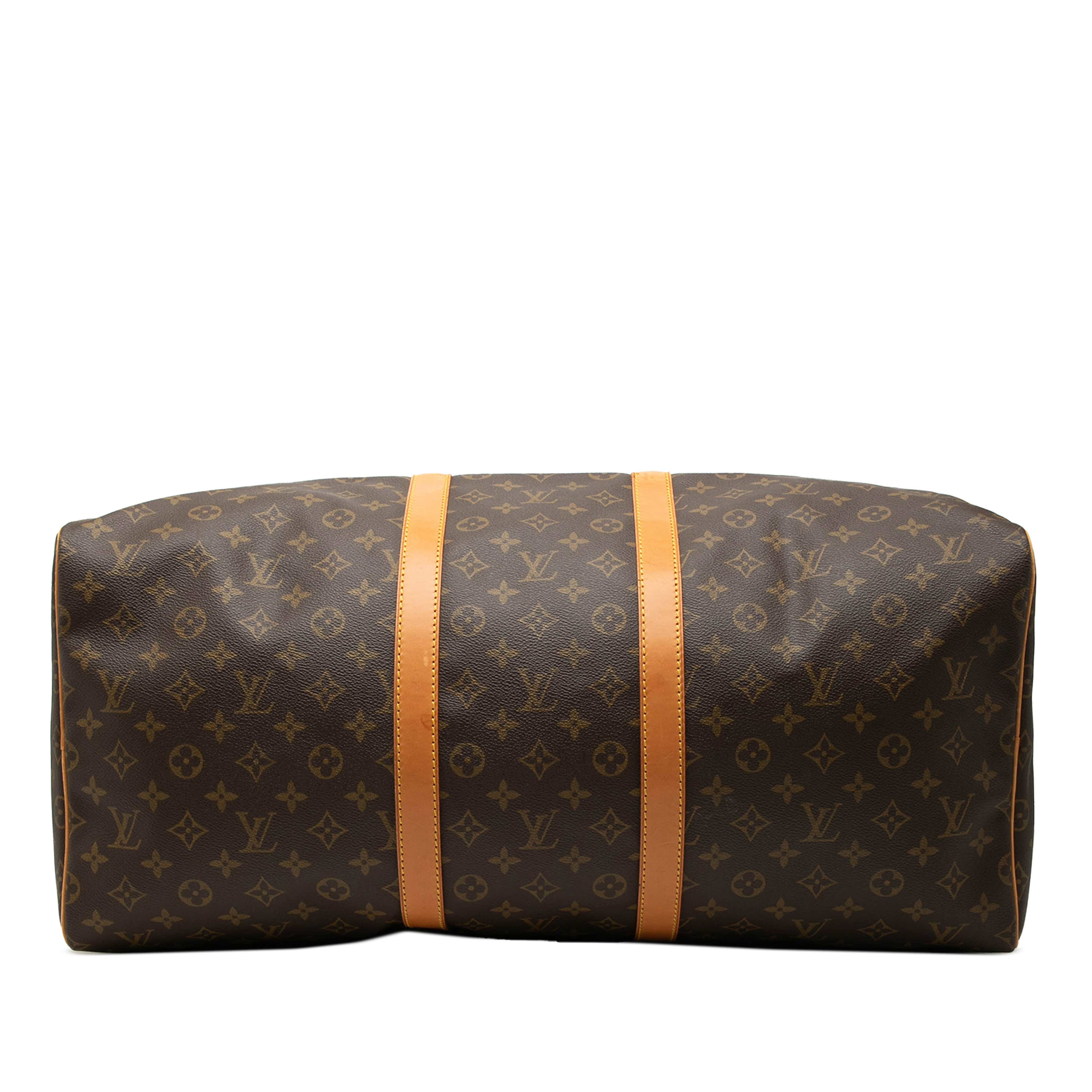 Louis Vuitton Monogram Keepall 55, från Luxclusif, i färgen brun. Klicka för att öppna bilden i stort format