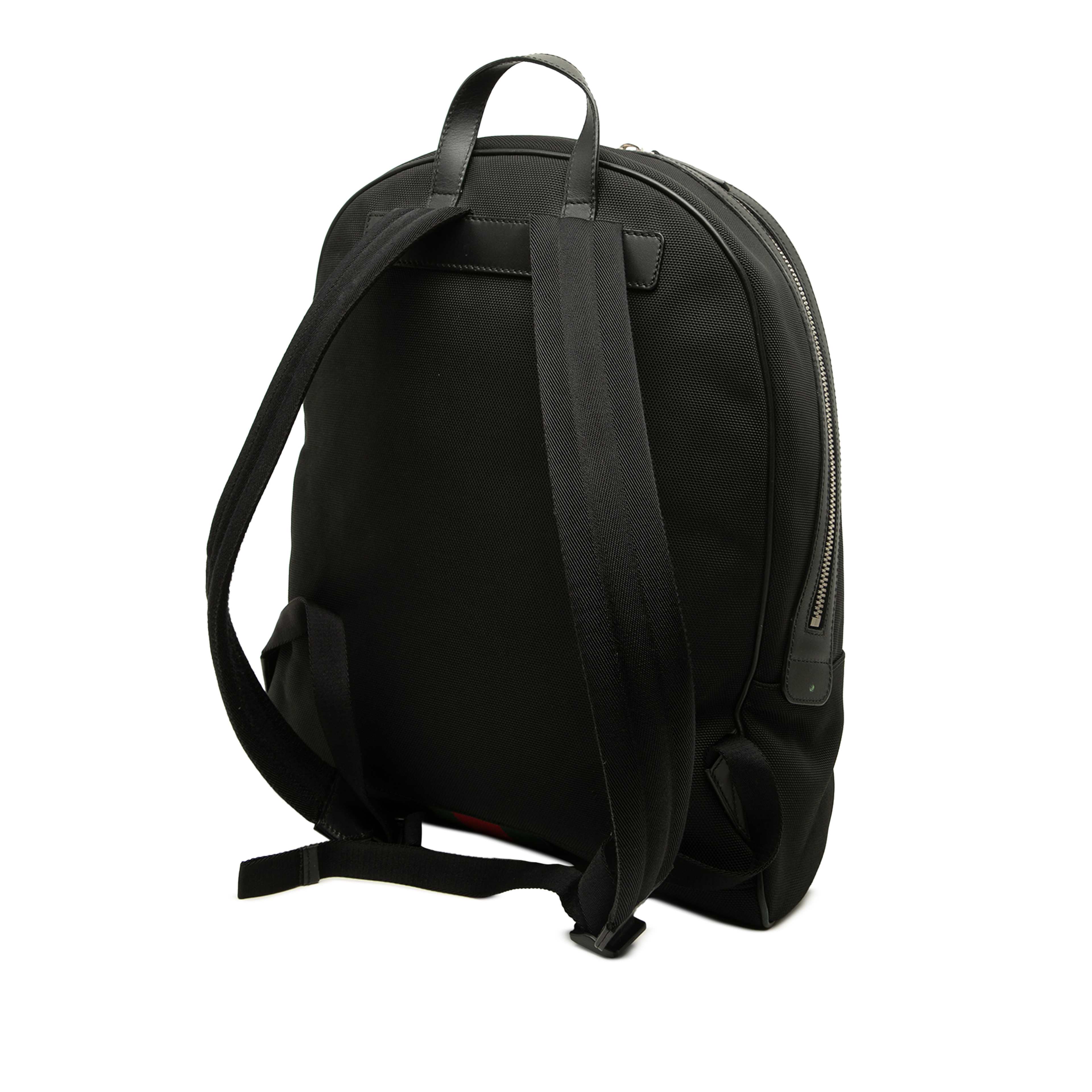 Gucci Techno Canvas Web Backpack, från Luxclusif, i färgen svart. Klicka för att öppna bilden i stort format