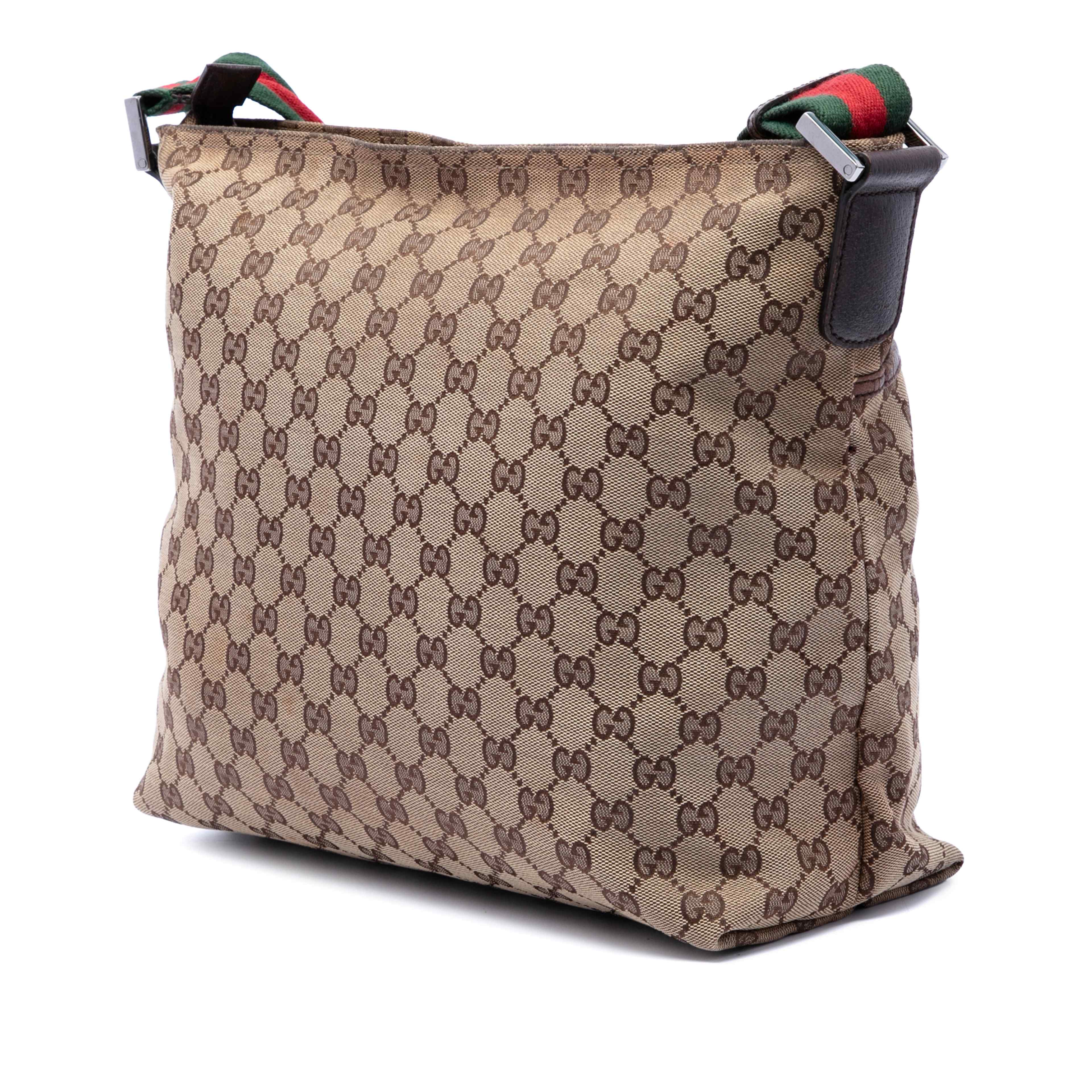 Gucci Gg Canvas Web Crossbody, från Luxclusif, i färgen beige. Klicka för att öppna bilden i stort format