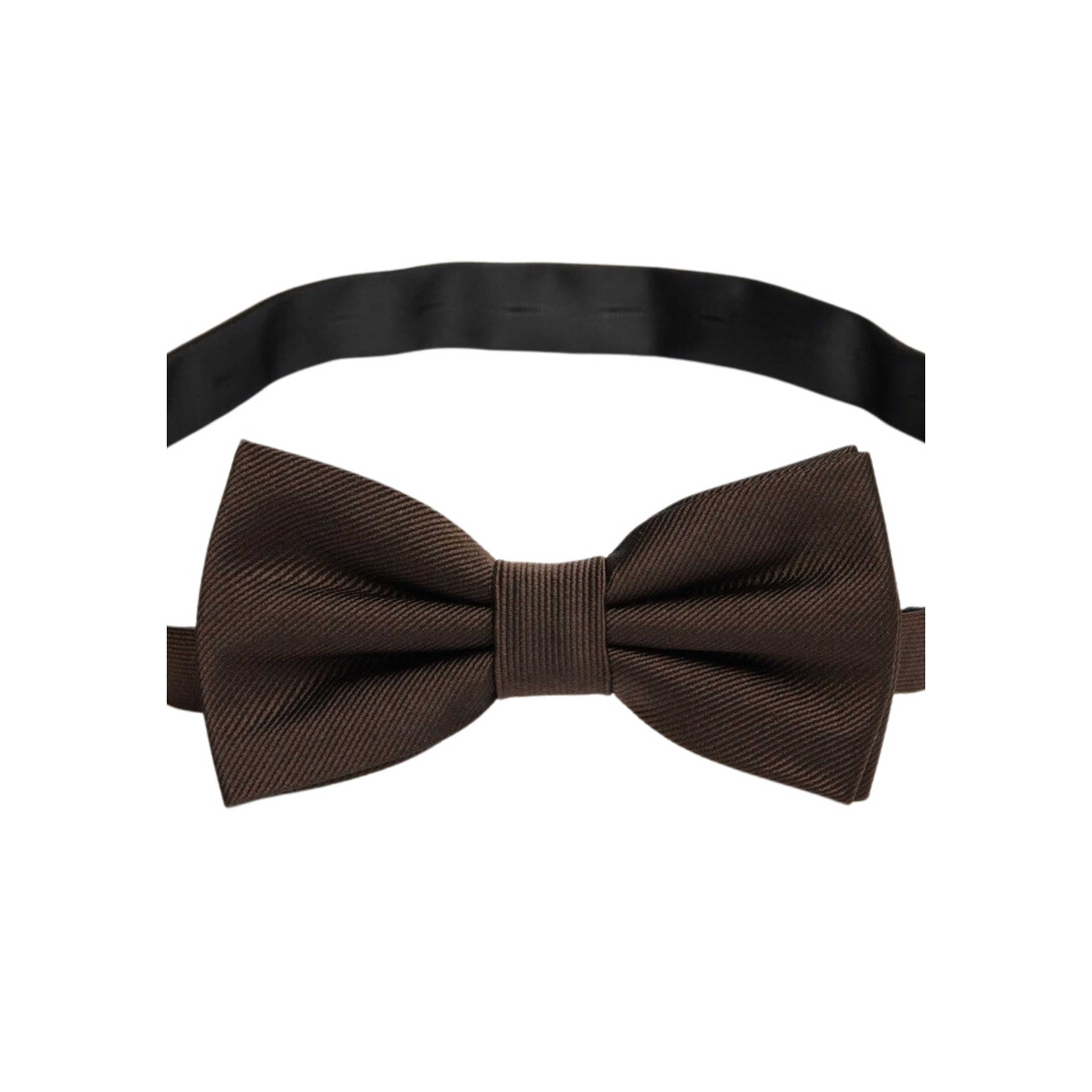 Silk Woven Rib Plain Pre Tied Bow Tie