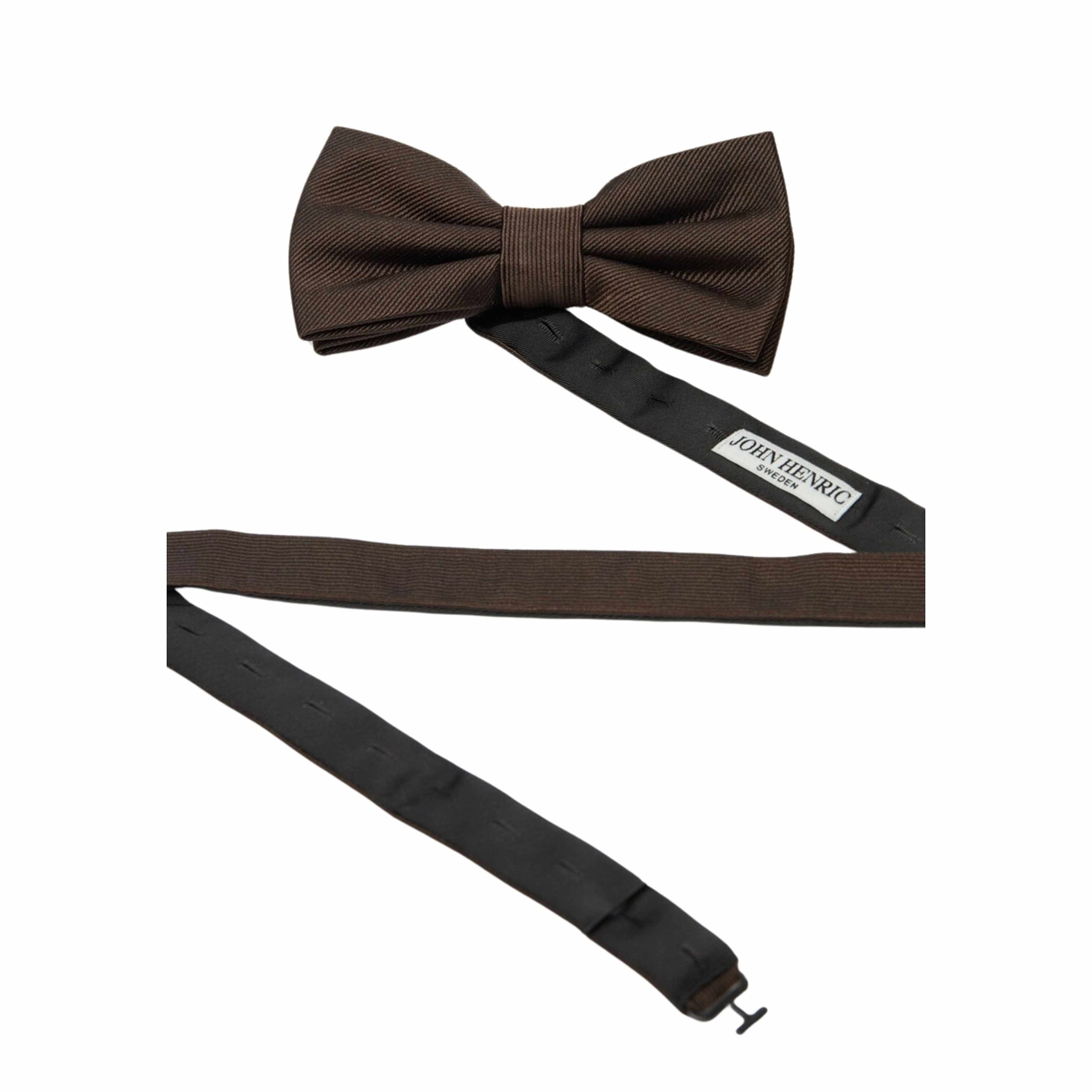 Silk Woven Rib Plain Pre Tied Bow Tie