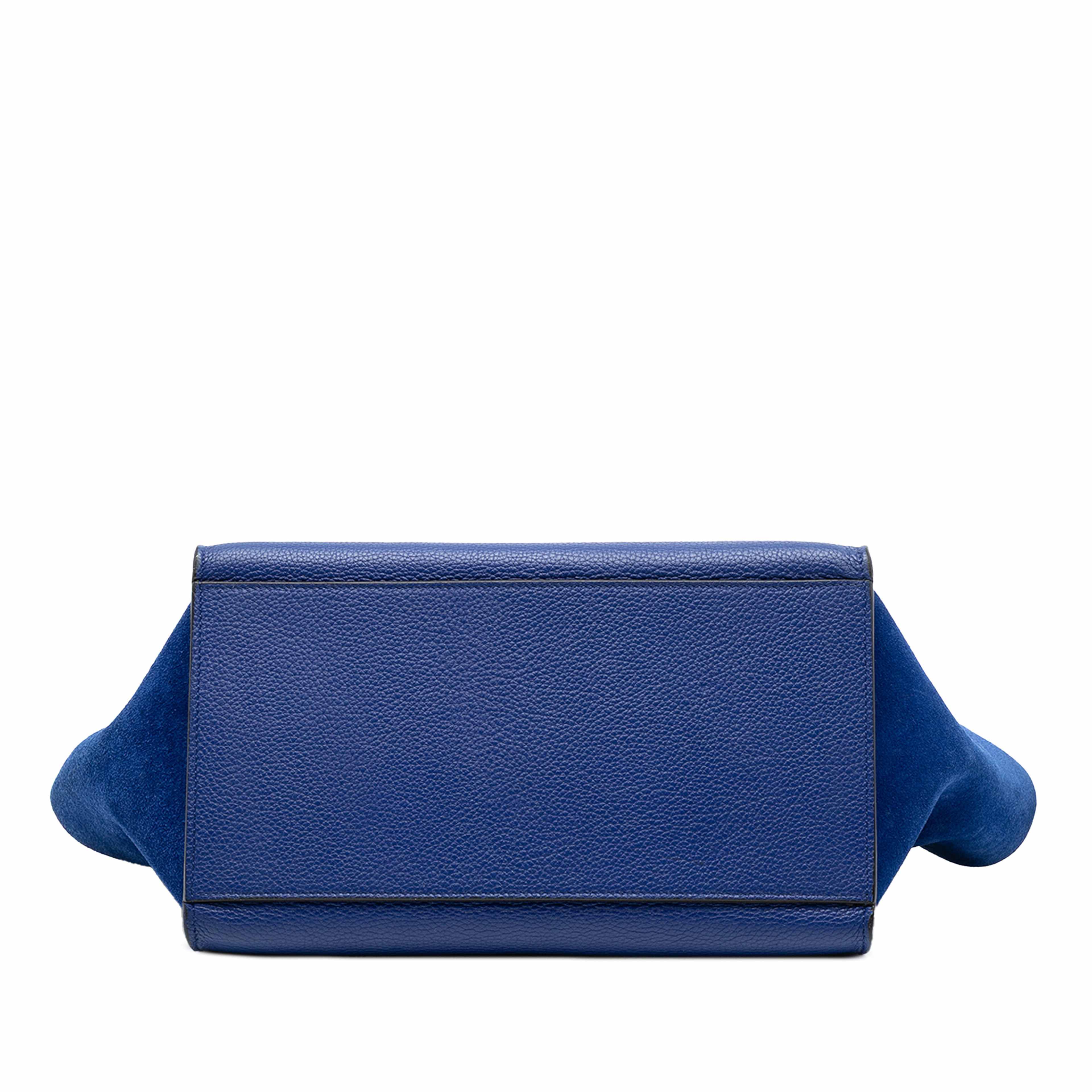 Celine Small Leather Trapeze Satchel, från Luxclusif, i färgen blue. Klicka för att öppna bilden i stort format