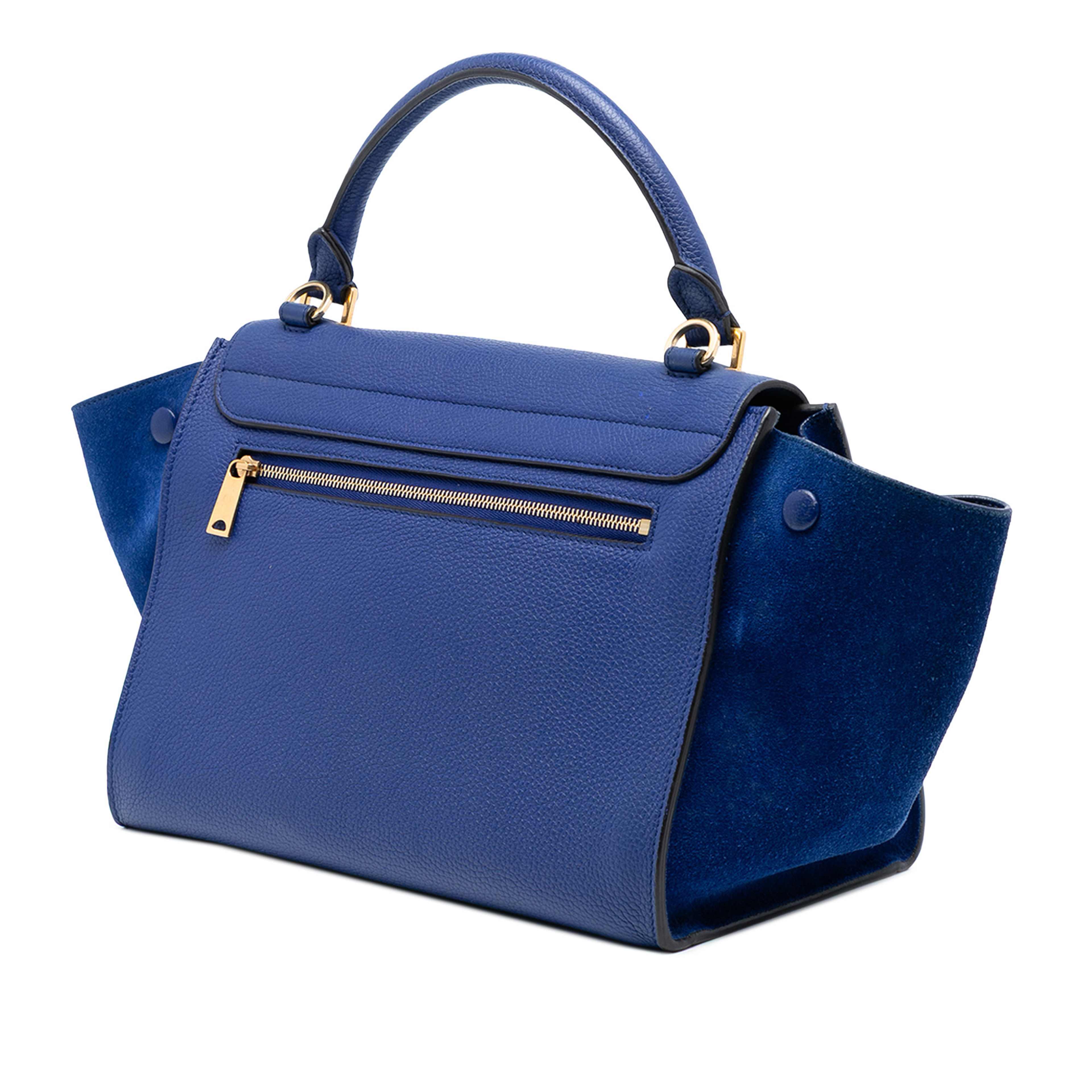 Celine Small Leather Trapeze Satchel, från Luxclusif, i färgen blue. Klicka för att öppna bilden i stort format