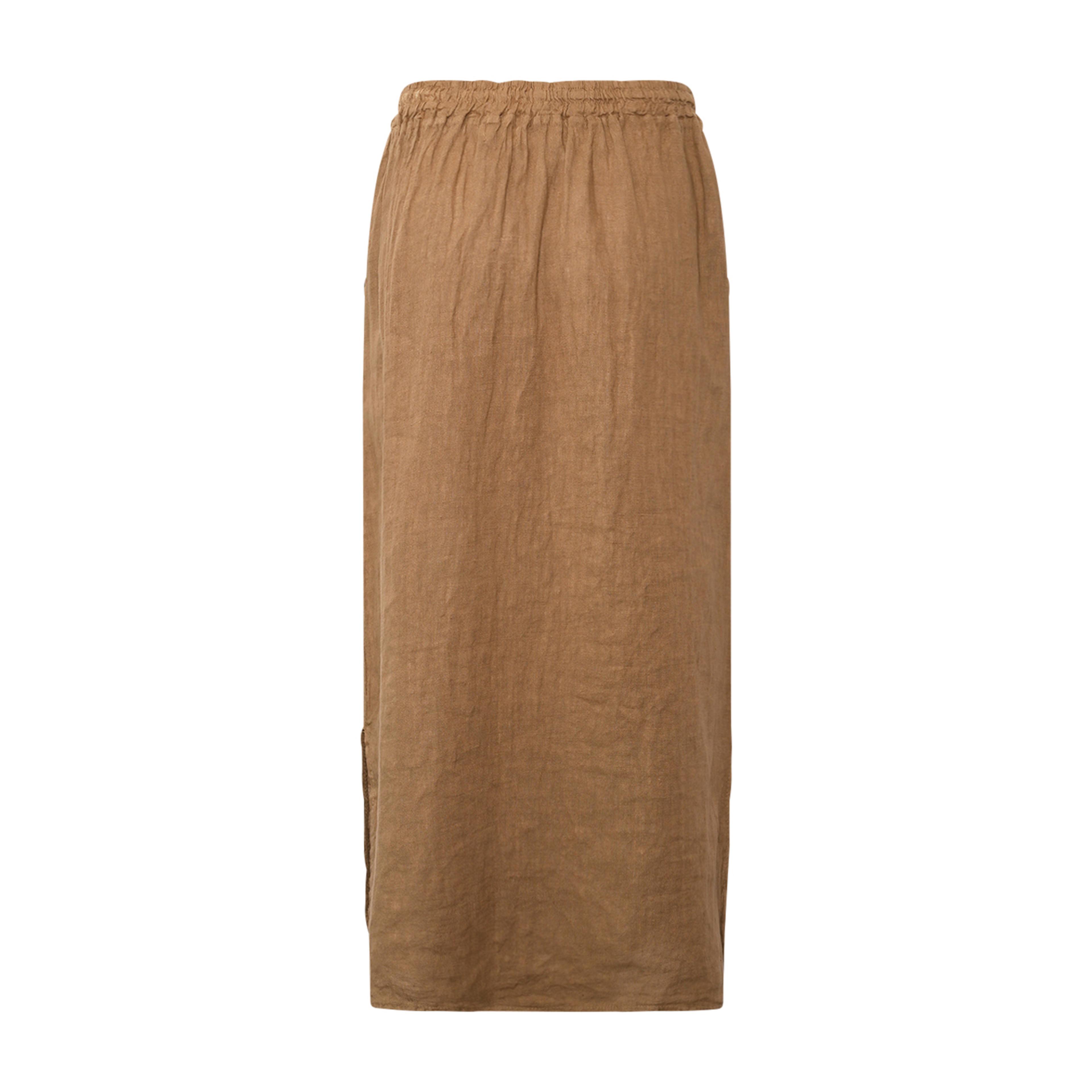 Hildur, Long Skirt, Linen - Light Brown