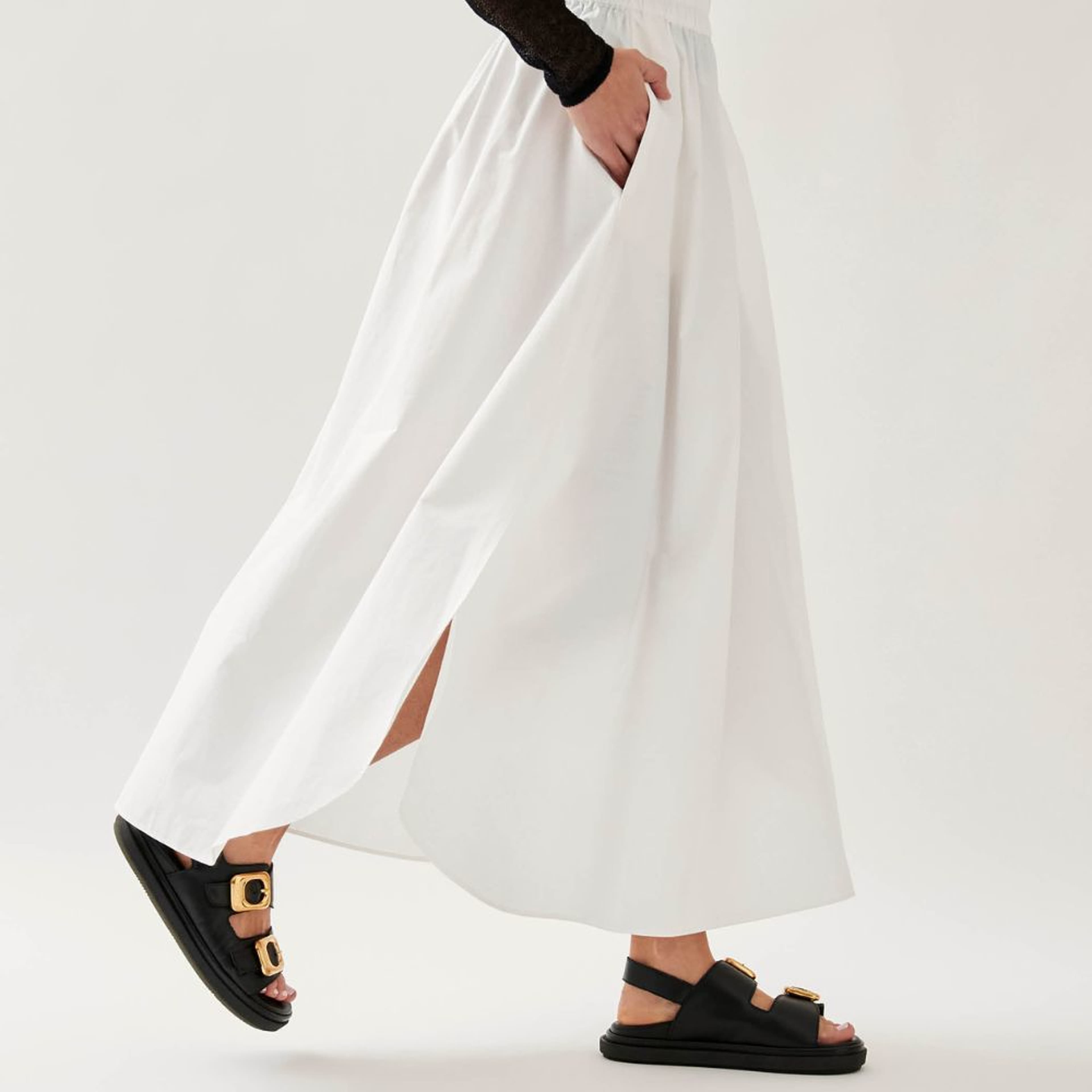 Daria Black Leather Sandals