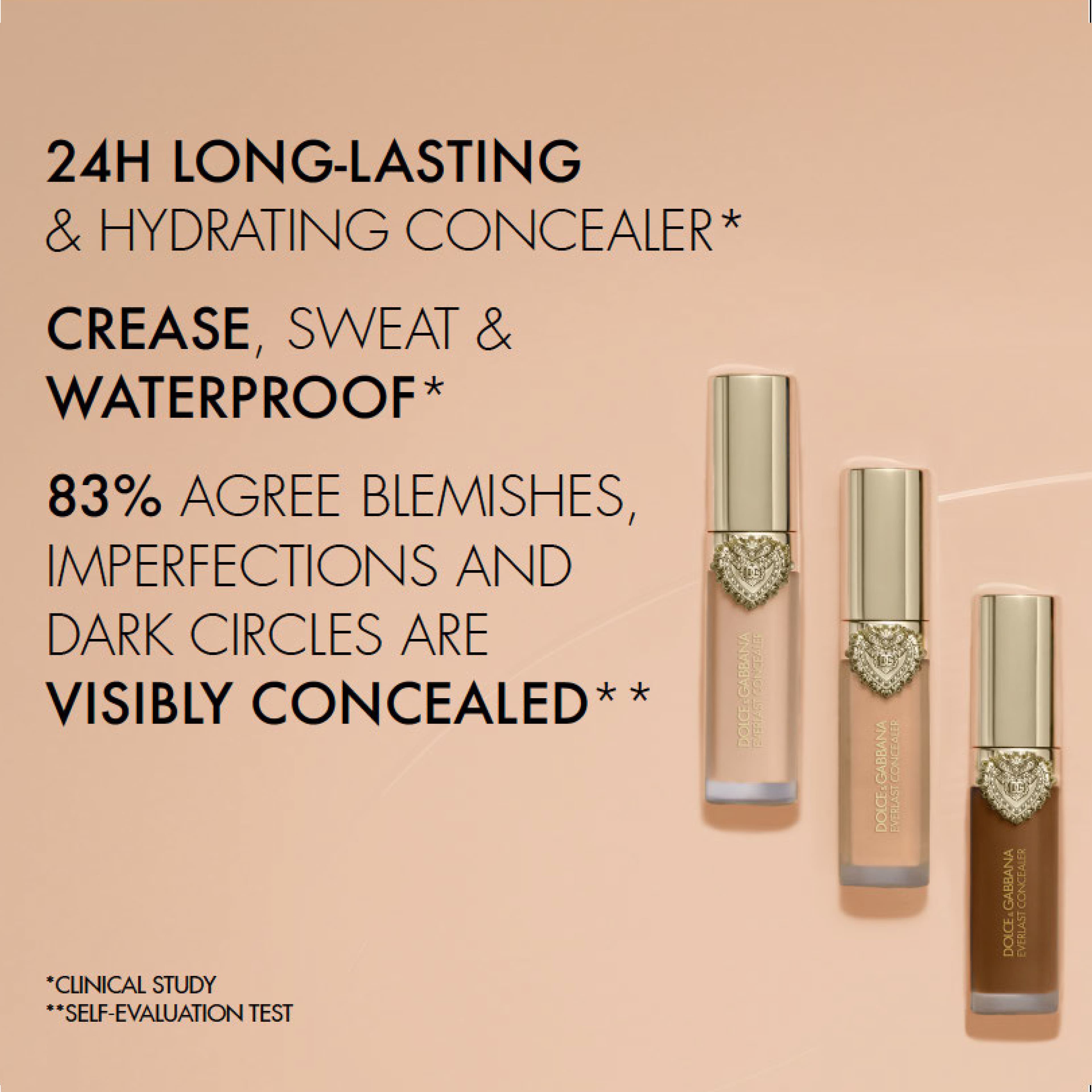 Everlast Concealer 24H Wear Crease-Proof Hydrating, från Dolce & Gabbana, i färgen 23 Medium.