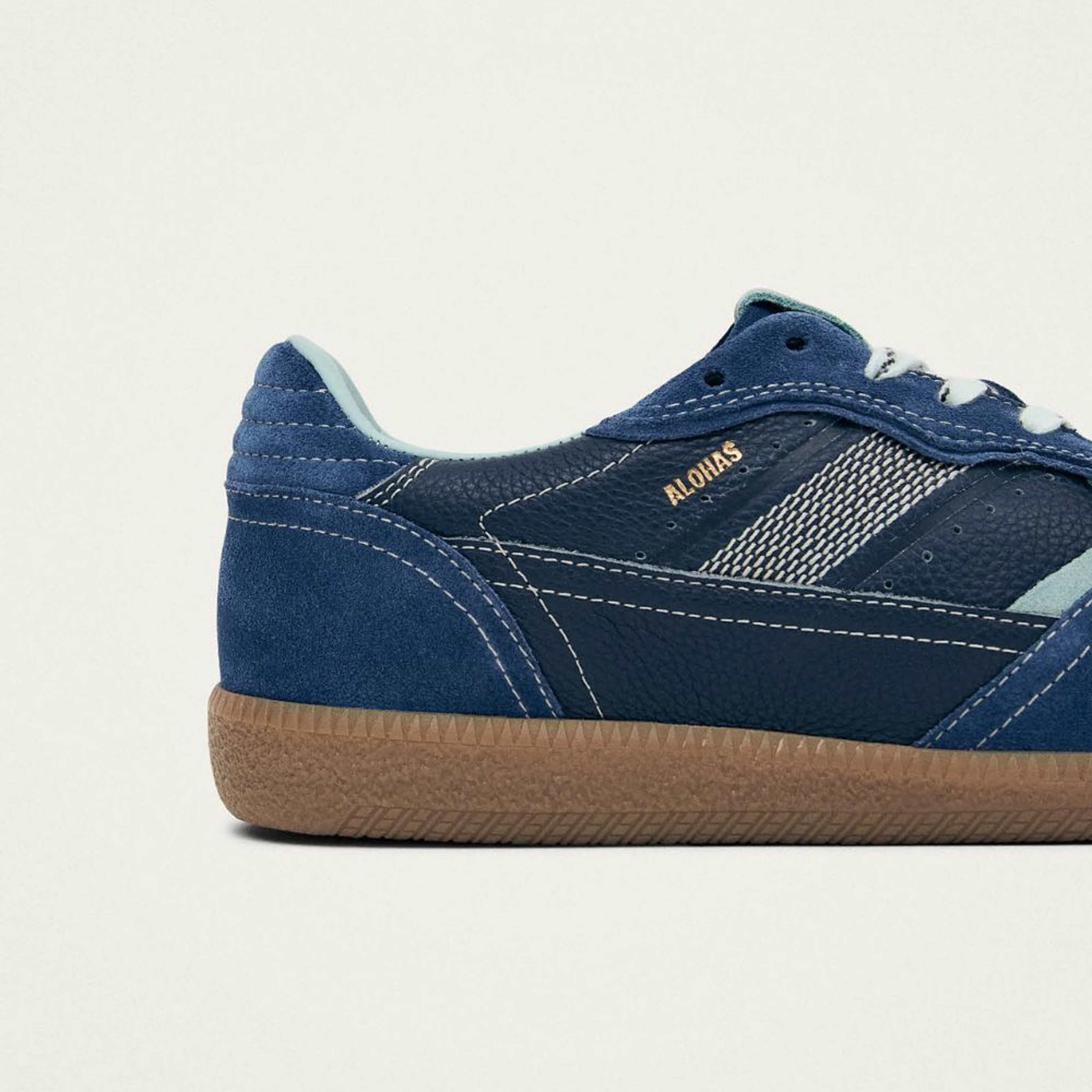 Tb.490 Rife Grain Cobalt Leather Sneakers
