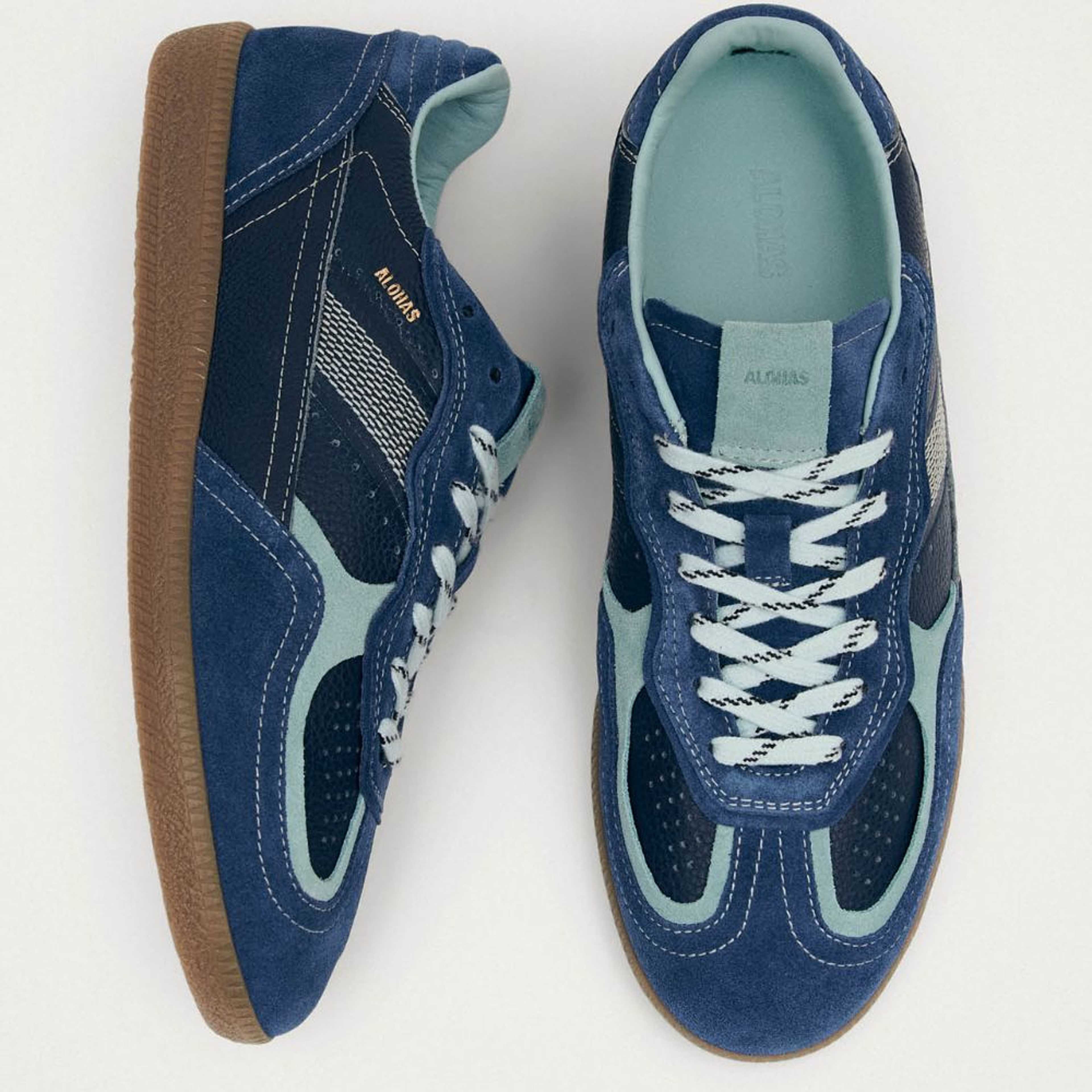 Tb.490 Rife Grain Cobalt Leather Sneakers