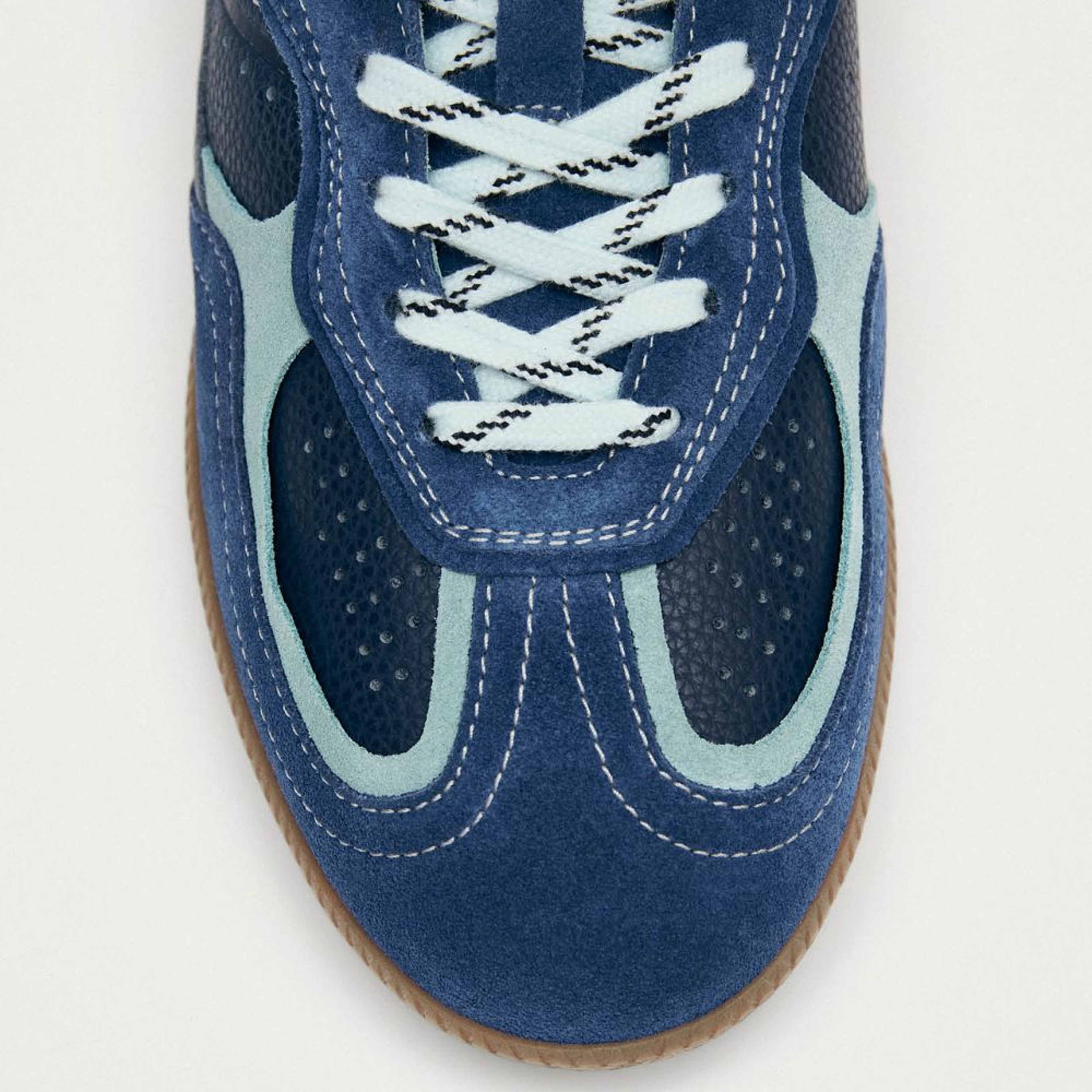 Tb.490 Rife Grain Cobalt Leather Sneakers