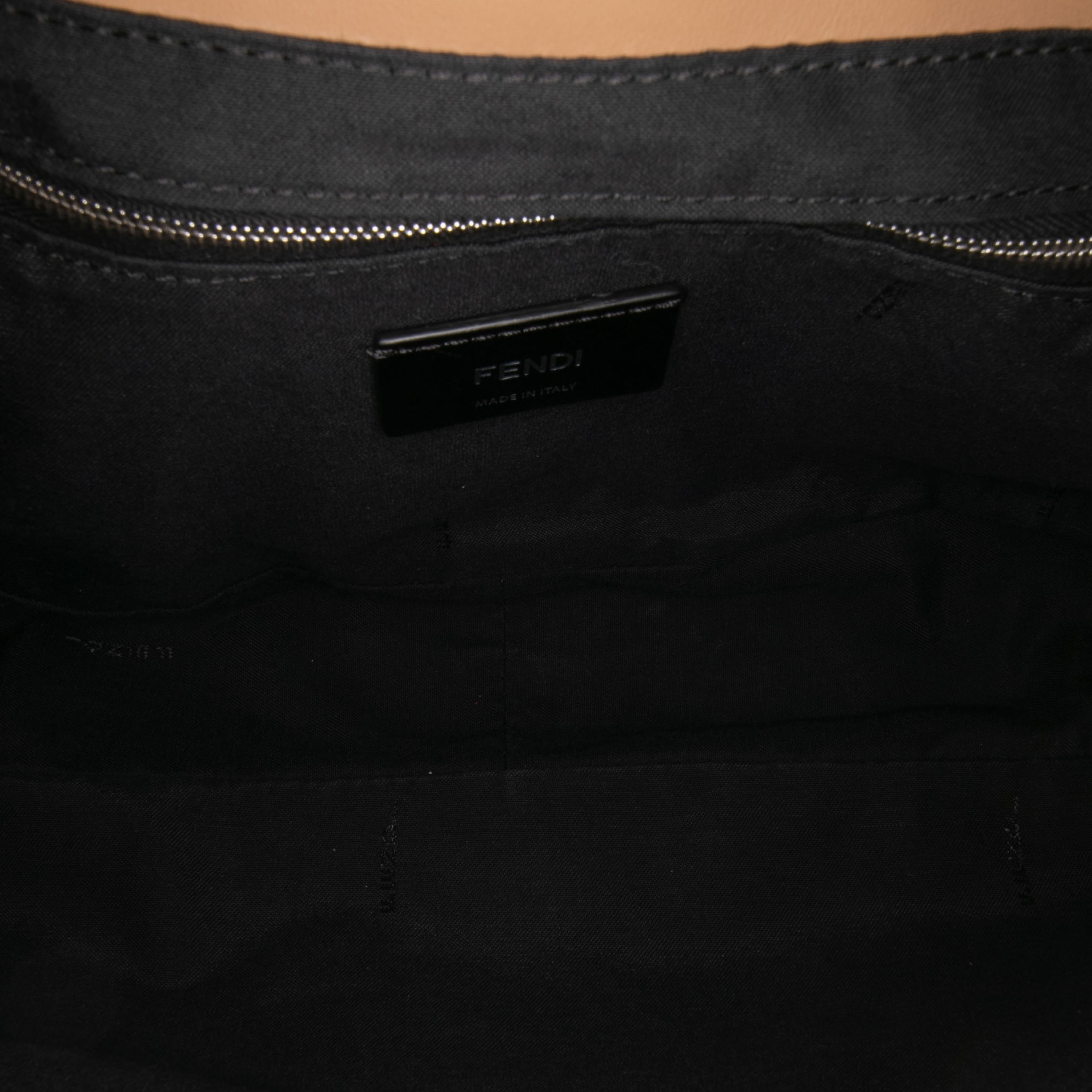 Fendi Large Zucca And Pequin Canvas Convertible Baguette Satchel, från Luxclusif, i färgen brown.