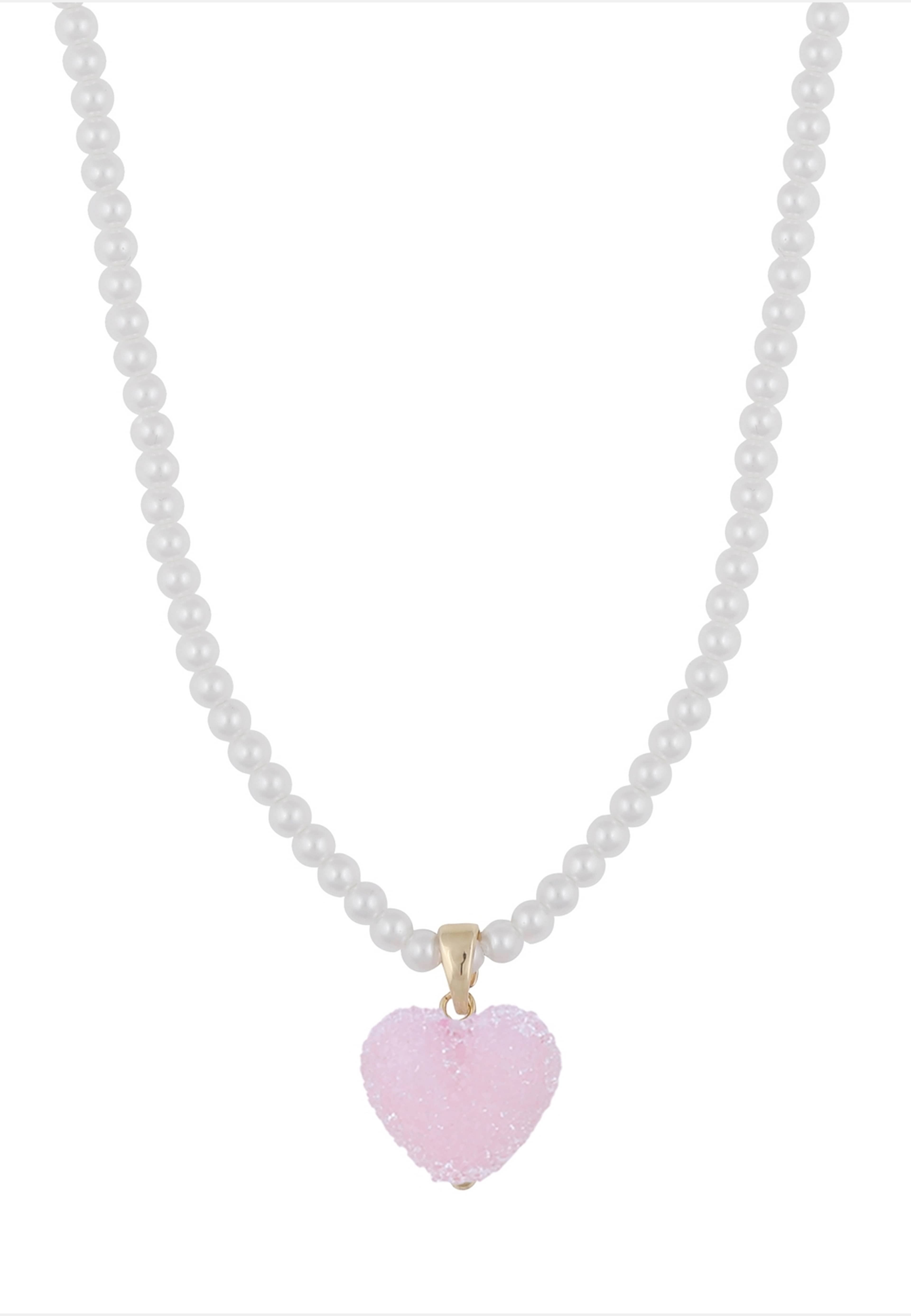 Sugar Hearts Pendant Pearl Neck 45
