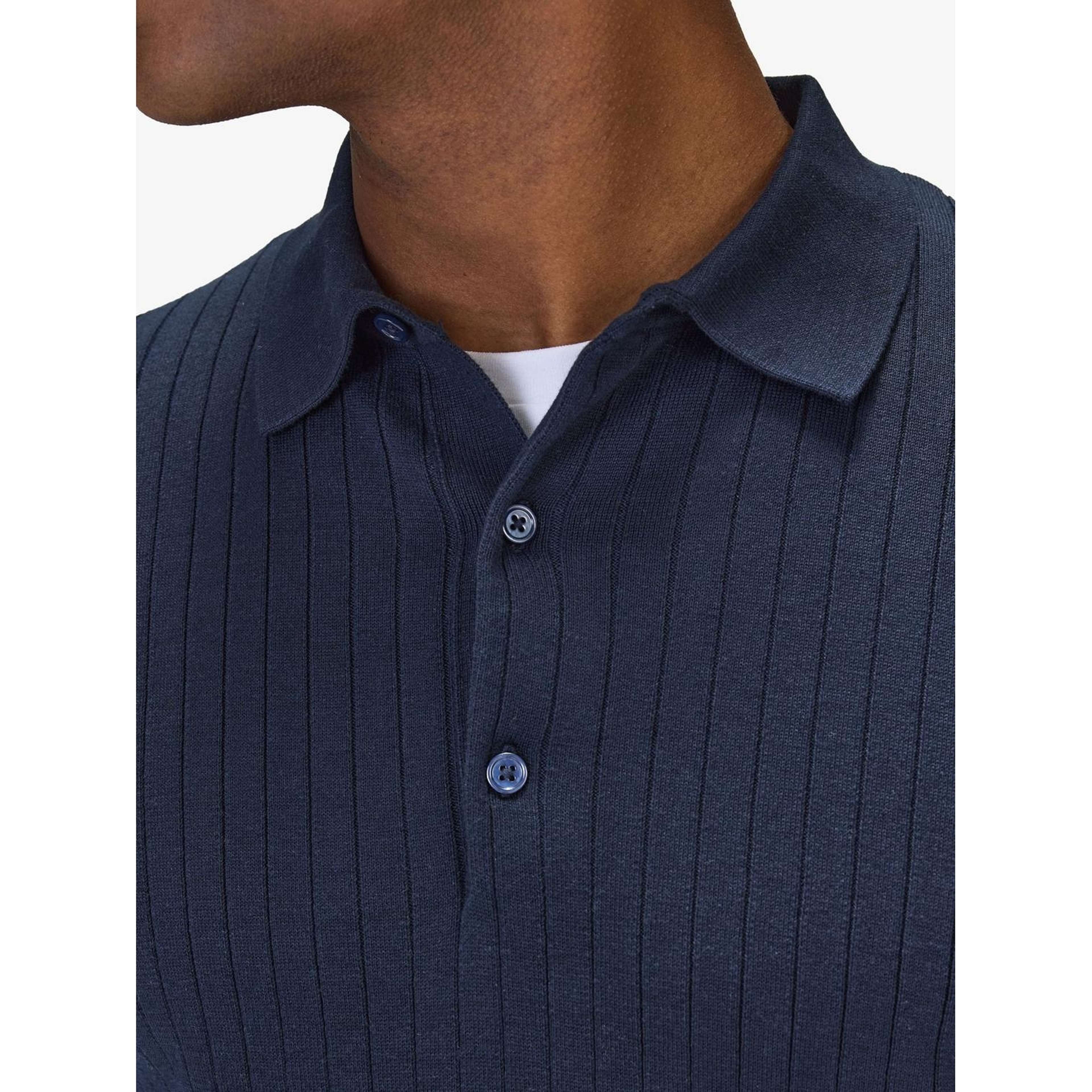 Cotton Rib Knitted Ls Polo Sweater (filippo)