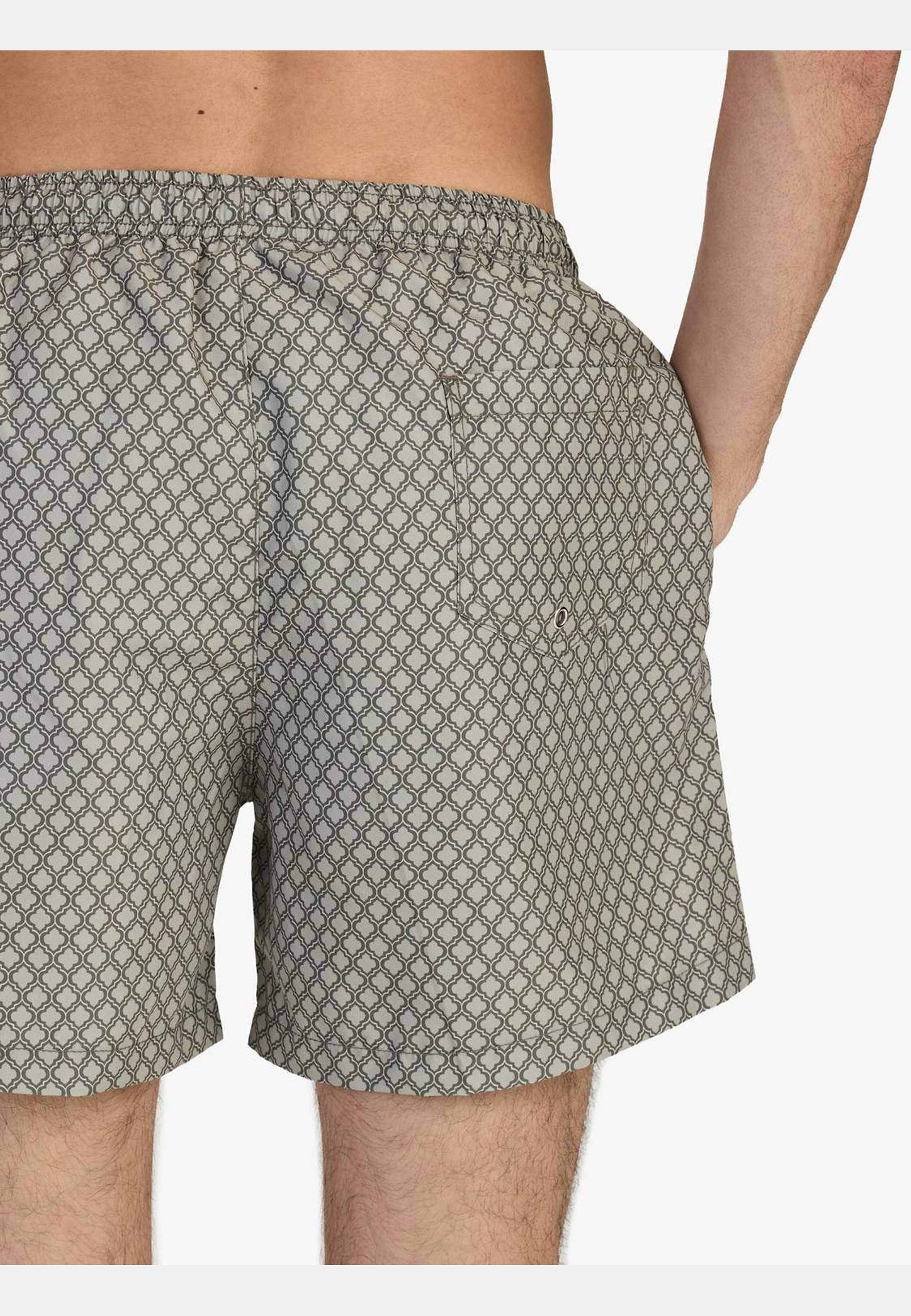 Tile Printed Swimshorts, från John Henric, i färgen green. Klicka för att öppna bilden i stort format