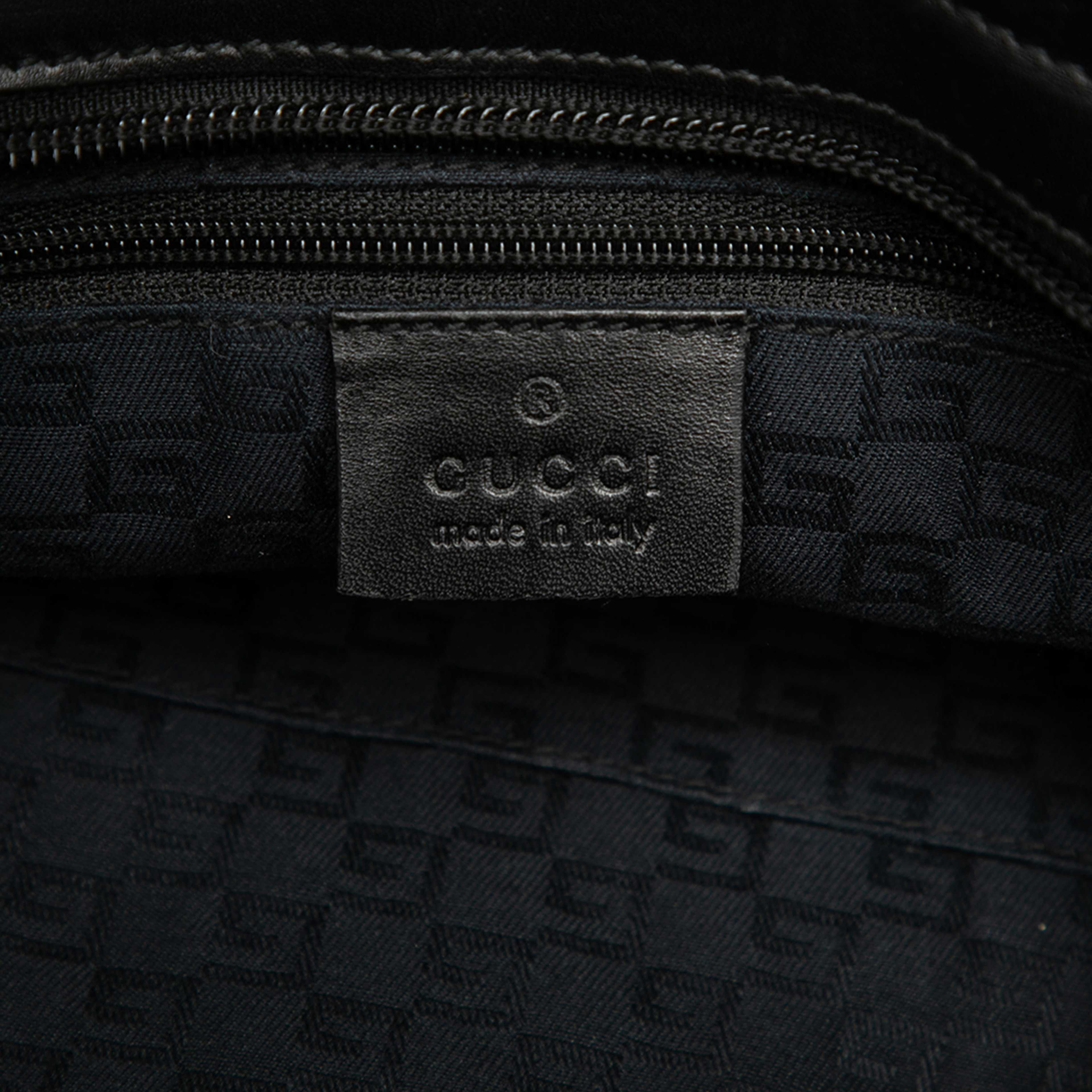 Gucci Suede Web Tote, från Luxclusif, i färgen black. Klicka för att öppna bilden i stort format