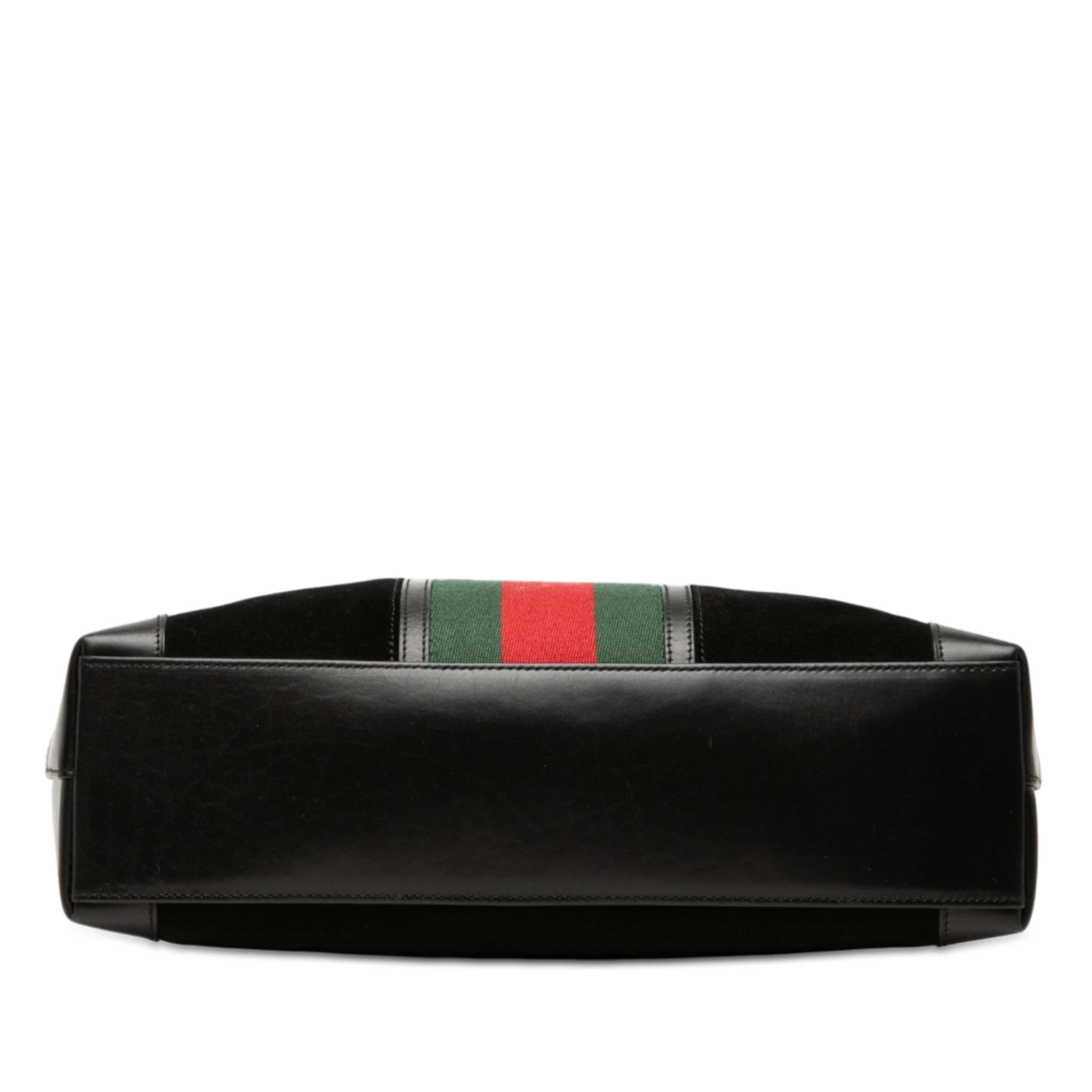 Gucci Suede Web Tote, från Luxclusif, i färgen black. Klicka för att öppna bilden i stort format