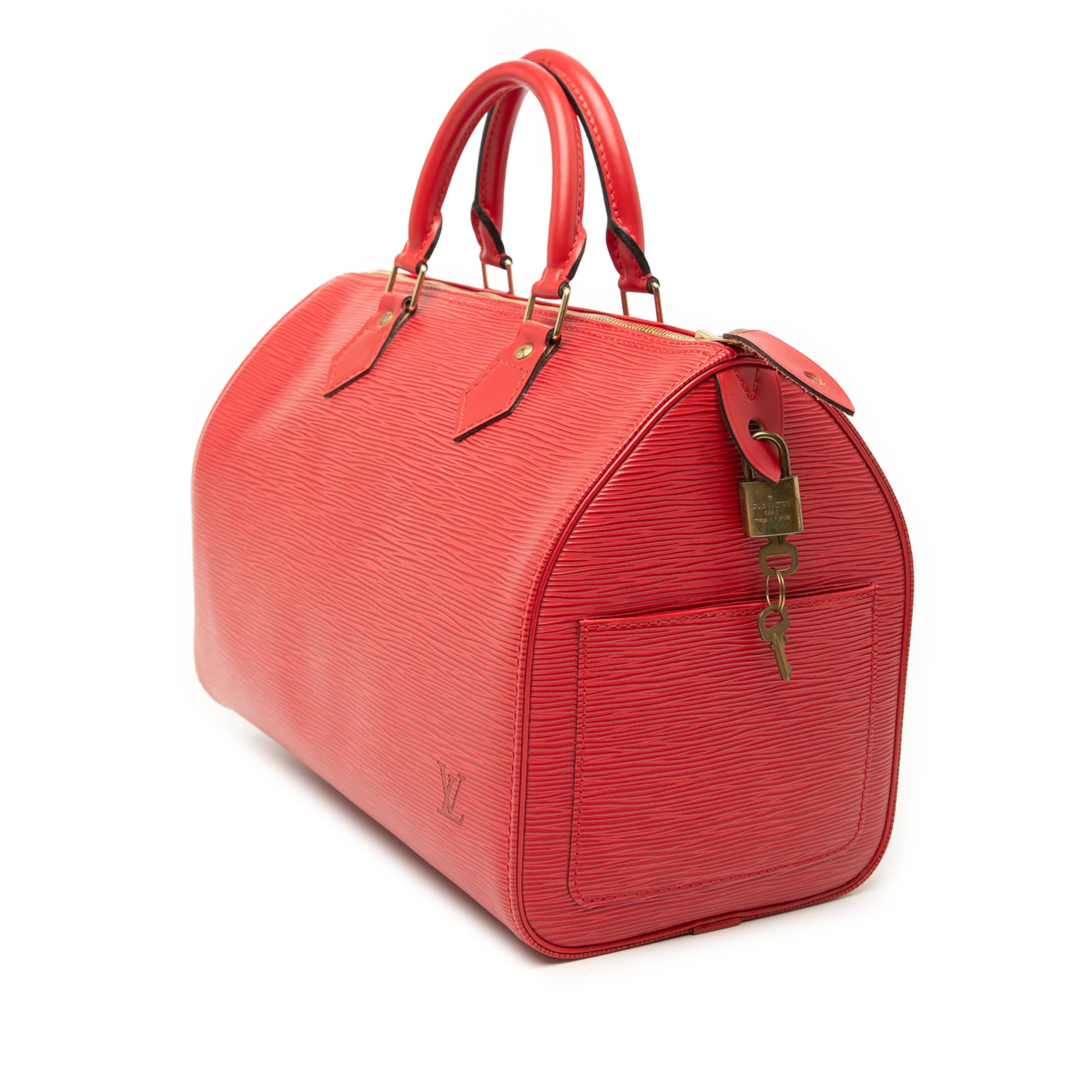 Louis Vuitton Epi Speedy 30, från Luxclusif, i färgen red. Klicka för att öppna bilden i stort format