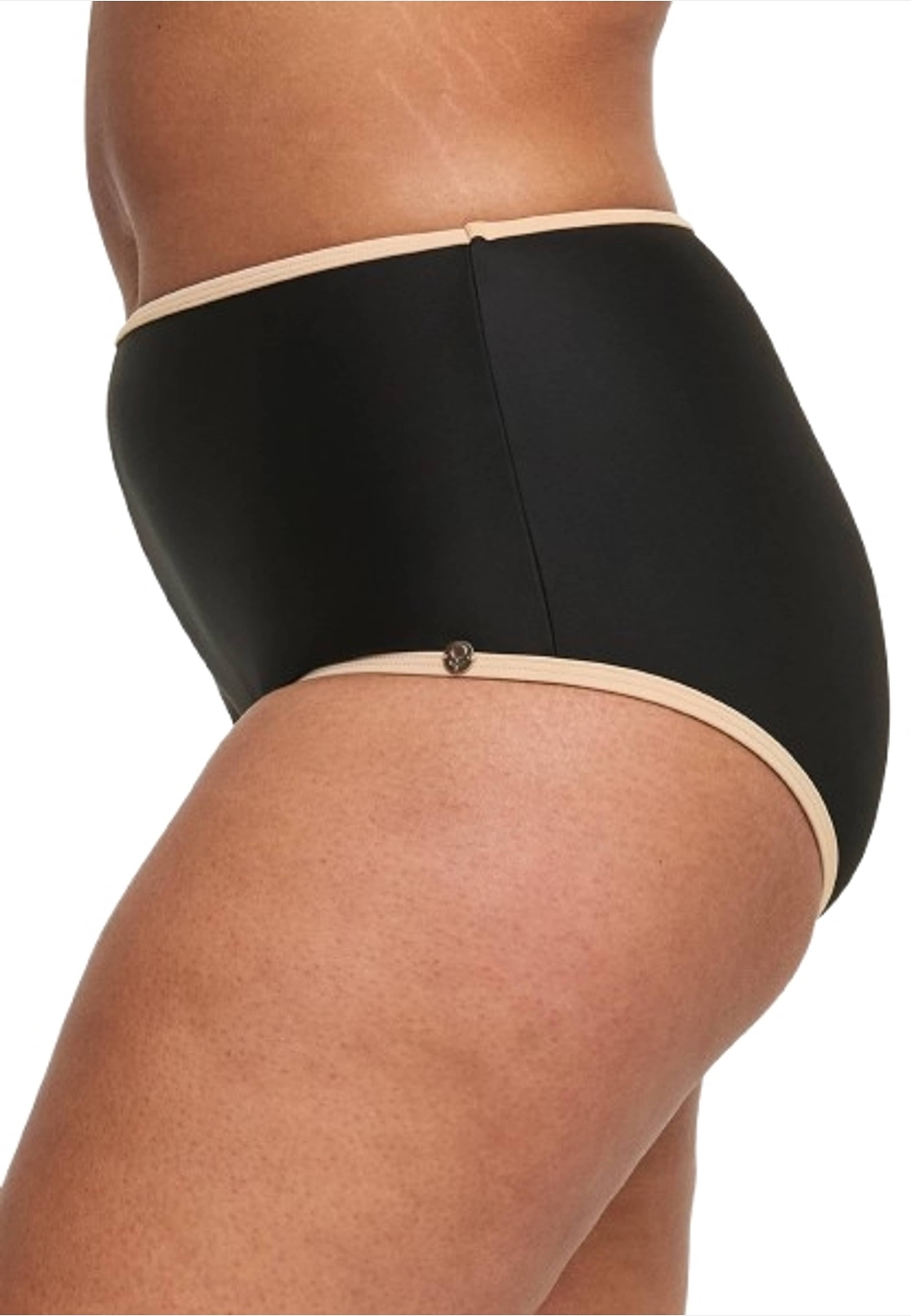 Portofino Högmidjad Bikinitrosa, från Swegmark, i färgen black/beige. Klicka för att öppna bilden i stort format