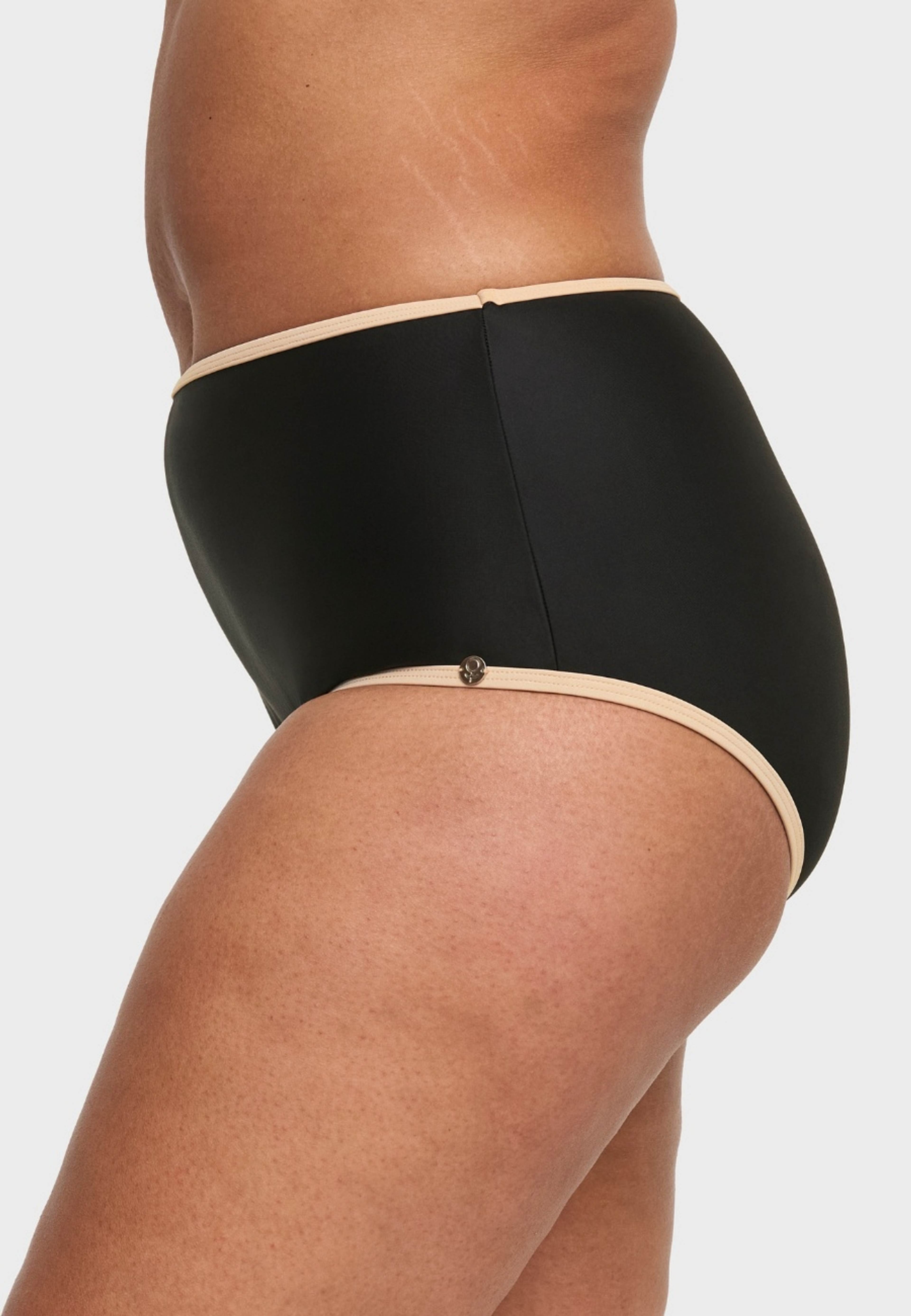 Portofino Bikinitrosa Med Hög Midja, från Swegmark, i färgen black/beige. Klicka för att öppna bilden i stort format