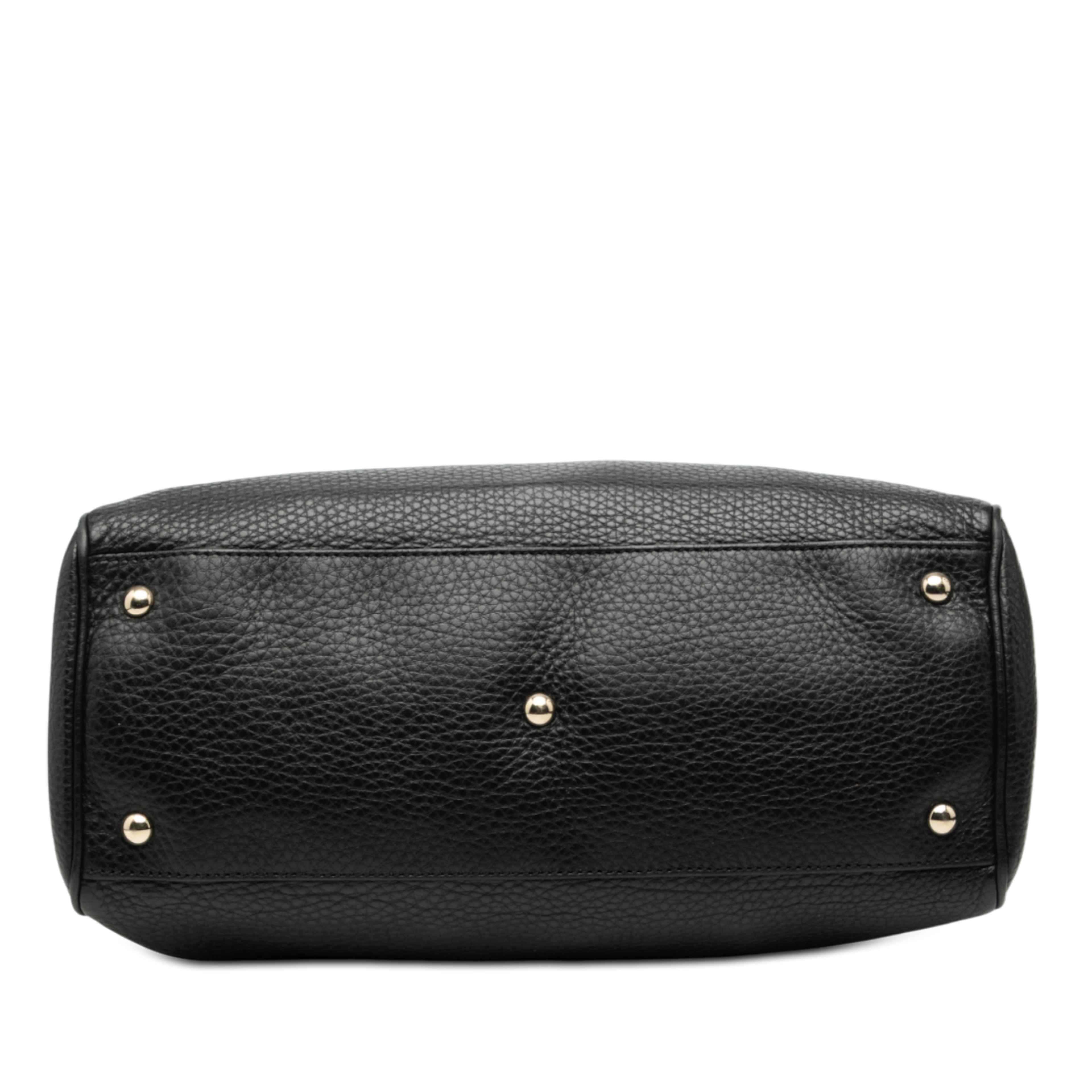 Gucci Medium Calfskin Bamboo Shopper Satchel, från Luxclusif, i färgen black. Klicka för att öppna bilden i stort format