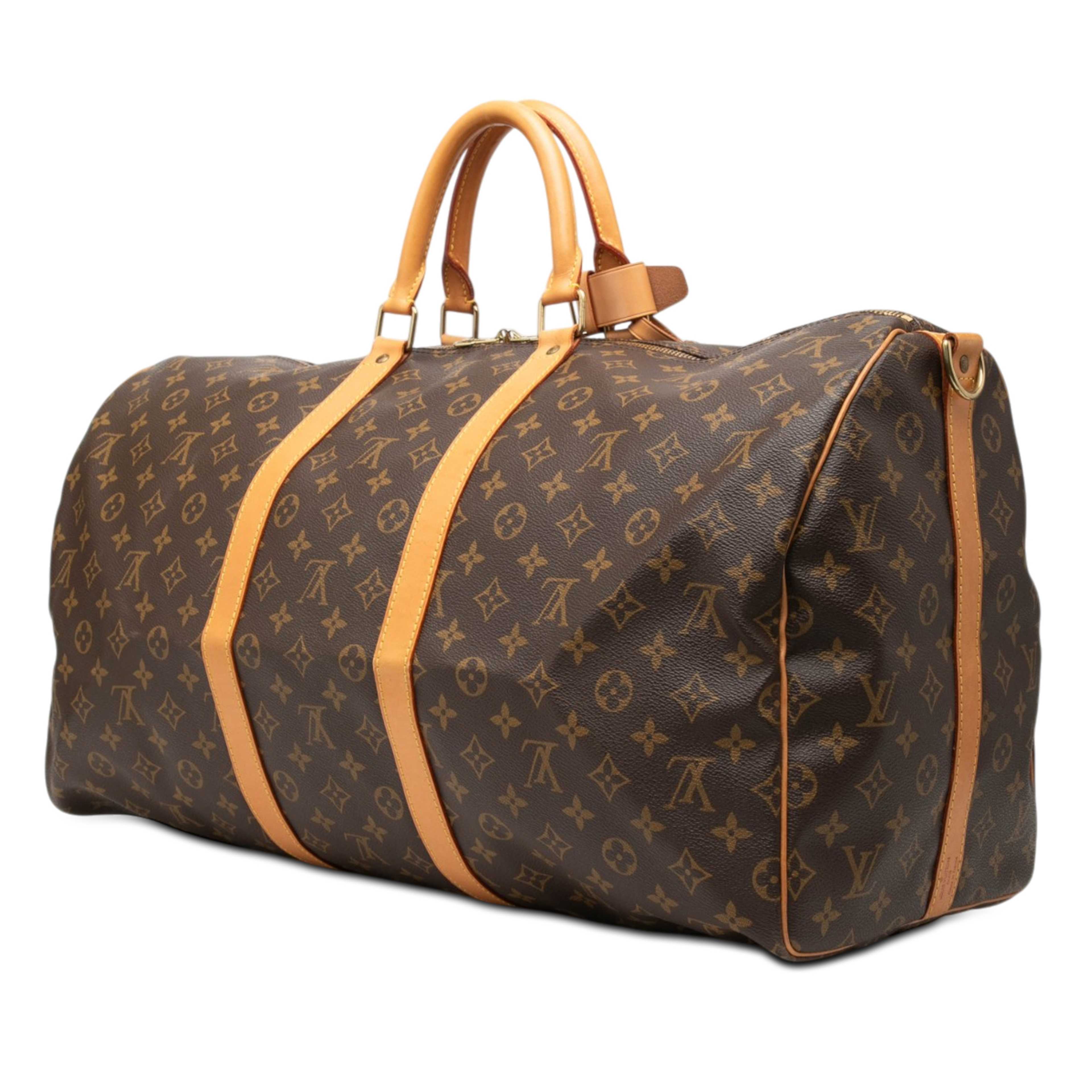 Louis Vuitton Monogram Keepall Bandouliere 55, från Luxclusif, i färgen brun. Klicka för att öppna bilden i stort format