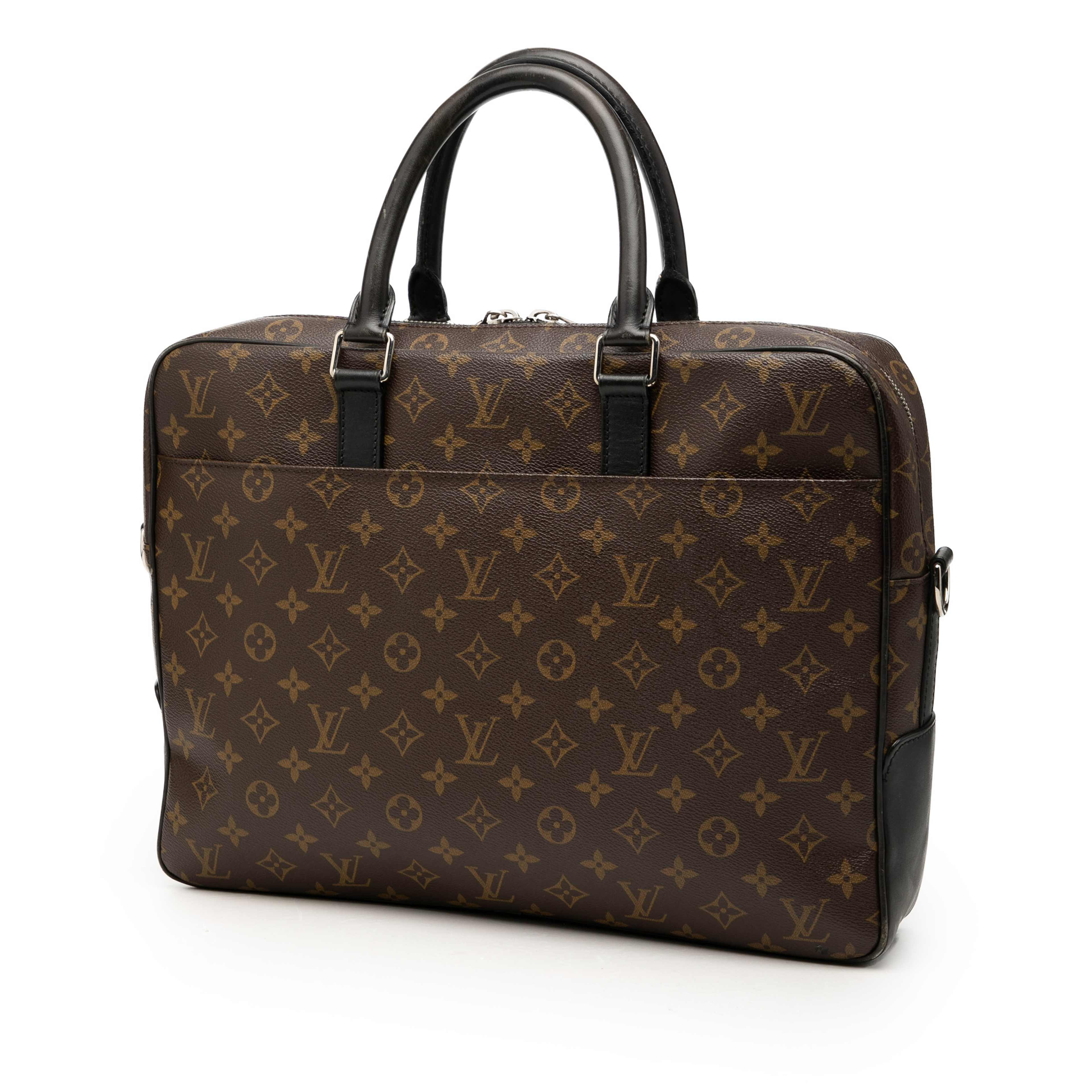 Louis Vuitton Monogram Macassar Soft Briefcase, från Luxclusif, i färgen brun. Klicka för att öppna bilden i stort format