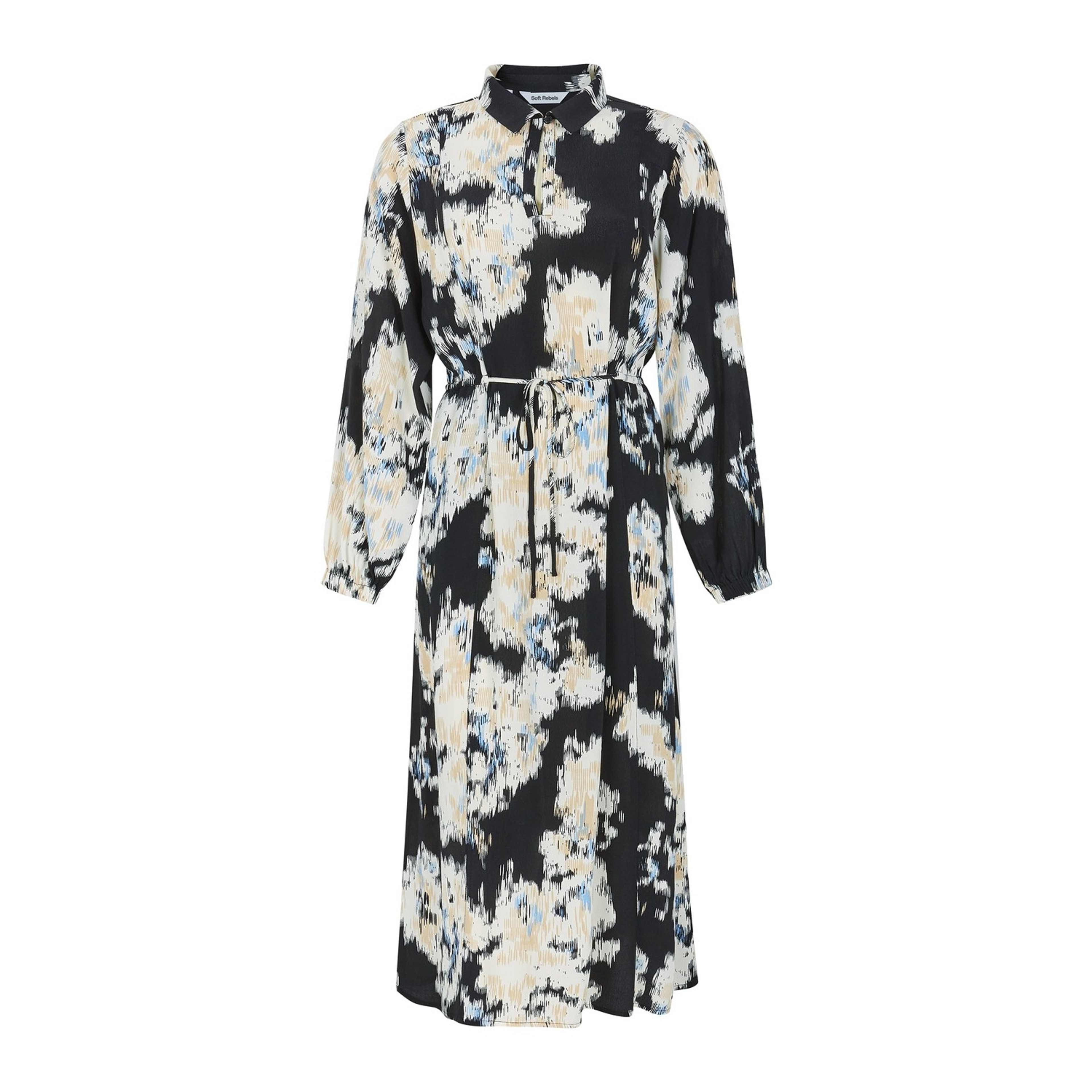 Srgina Midi Dress - Blurred Graphic Azurine