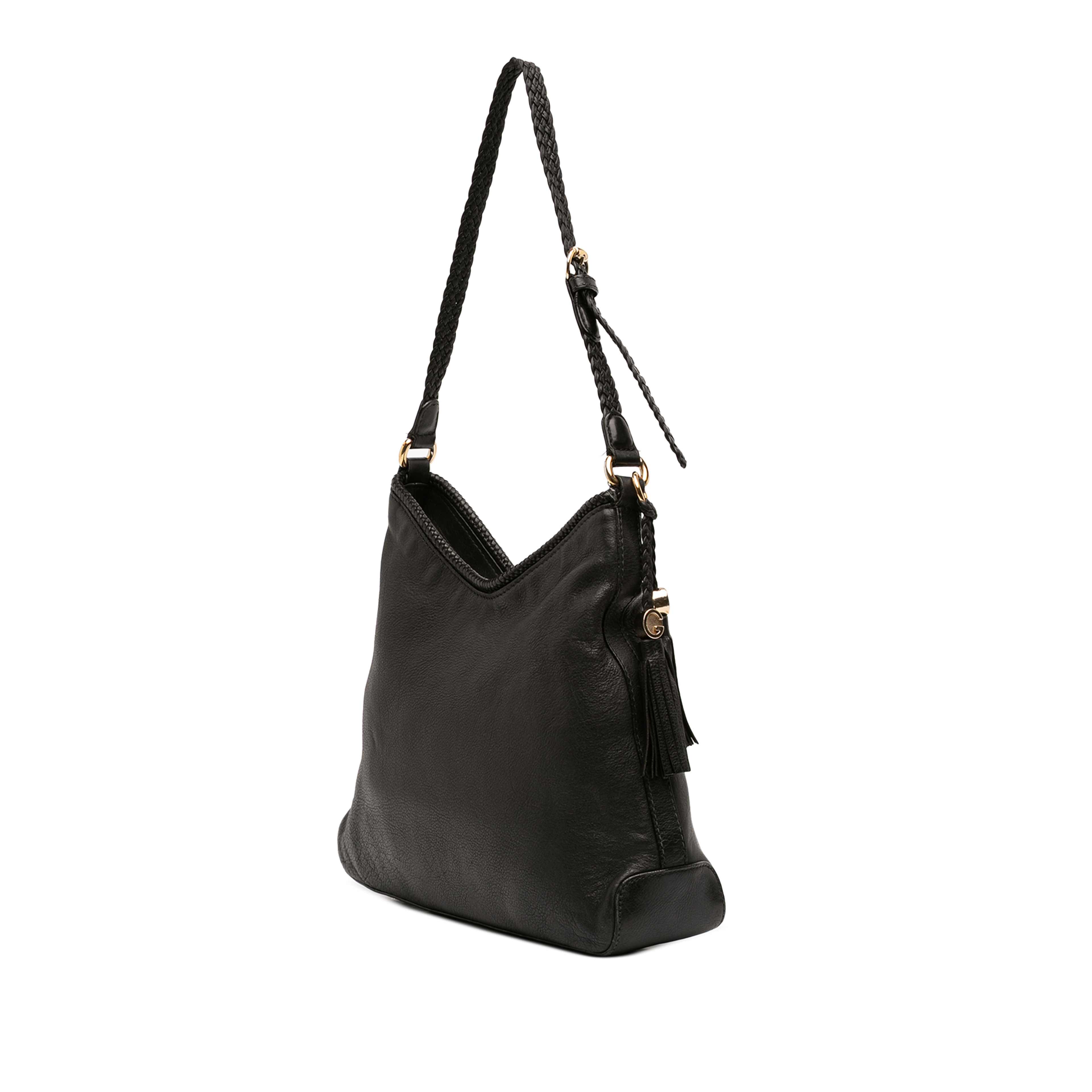 Gucci Leather Marrakech Shoulder Bag, från Luxclusif, i färgen black. Klicka för att öppna bilden i stort format